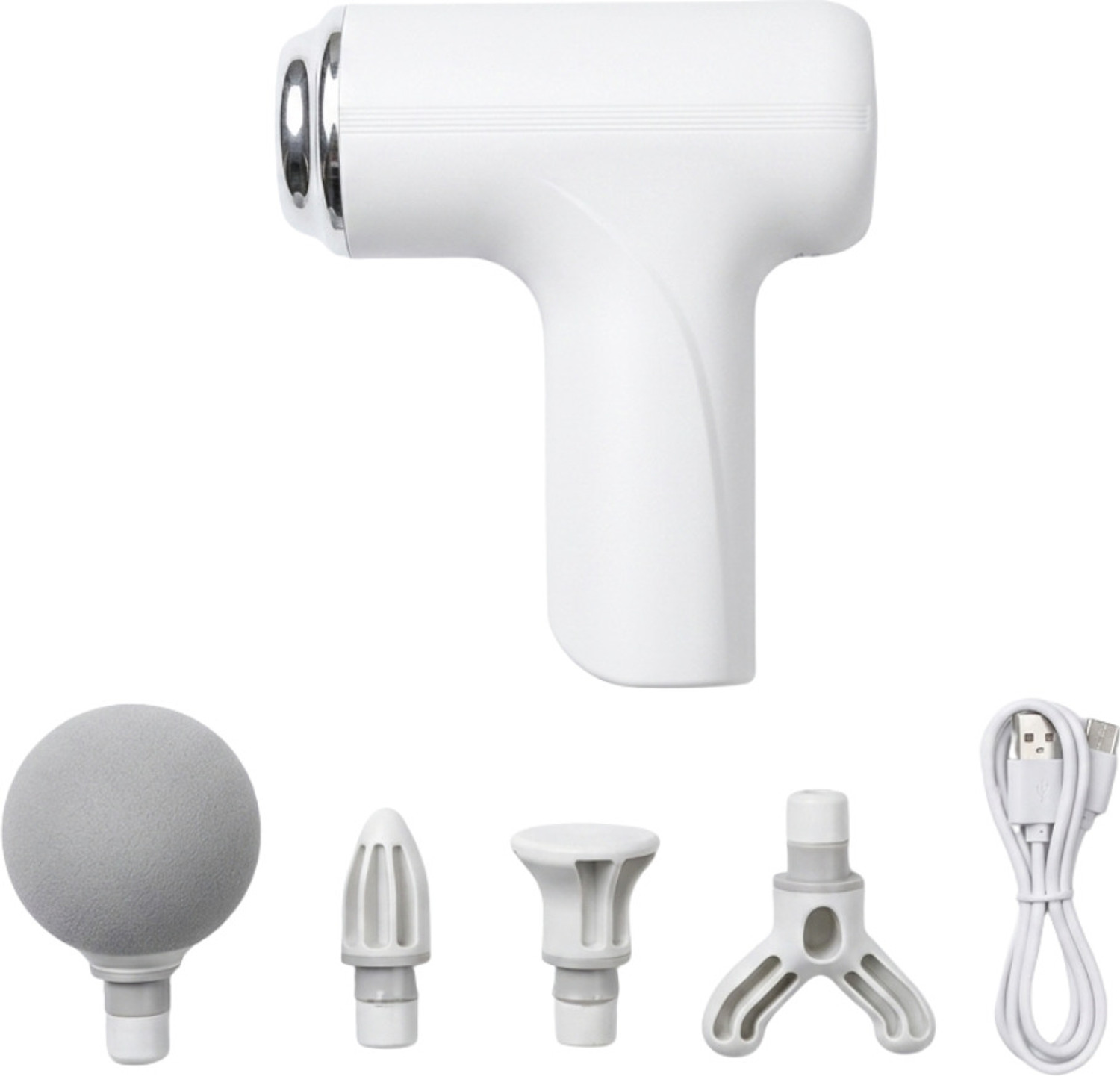 Image of ASW AS-203 Type C rechargeable body massage gun with 4 head Massager