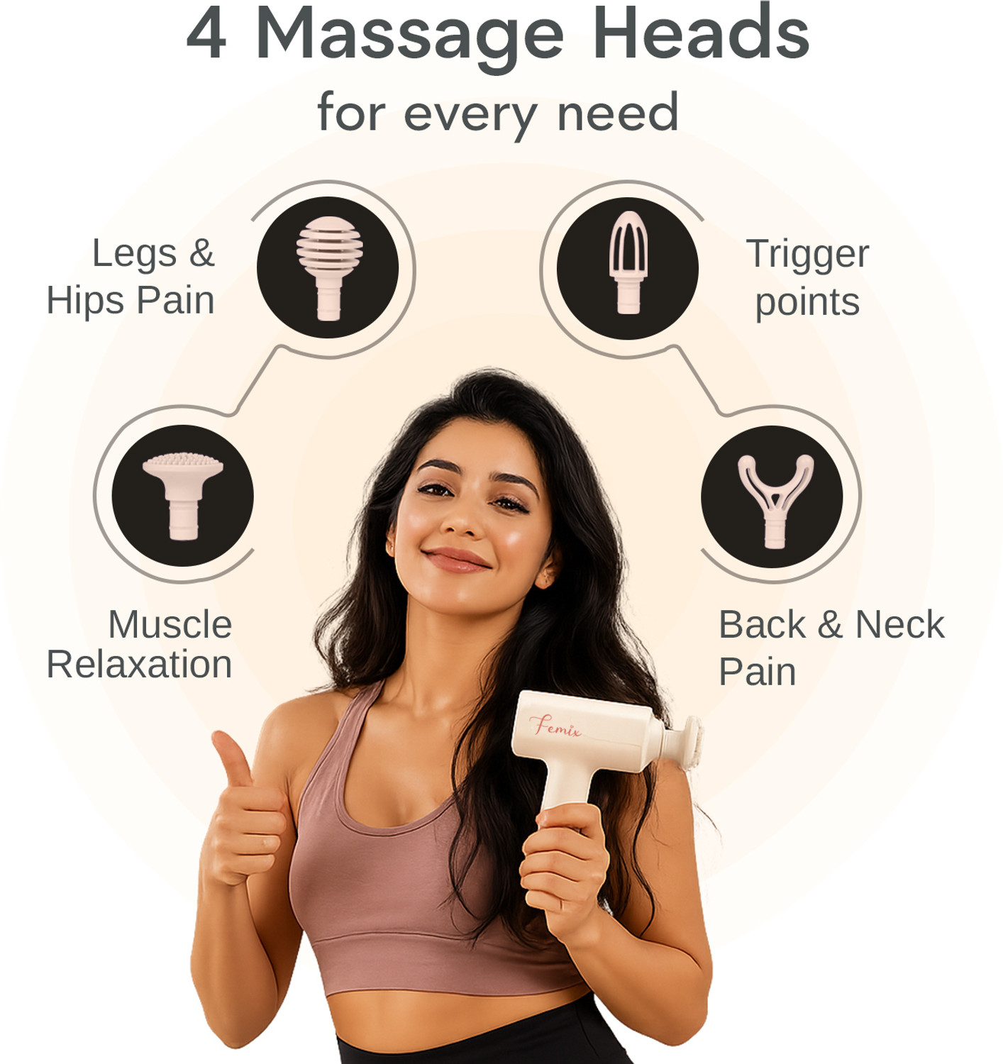 Image of Femix Female Pain Relief Pro for Back & Neck pain, Full Body Women Gun Massager