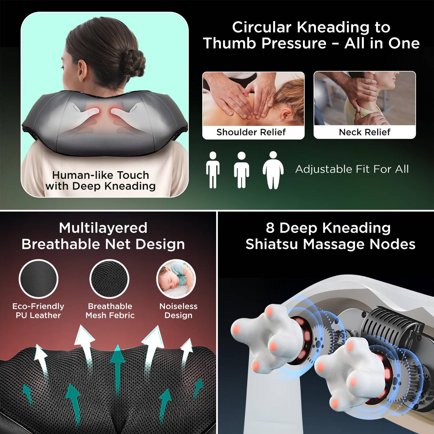 DR PHYSIO Electric HEAT Shiatsu Massager - Image 3