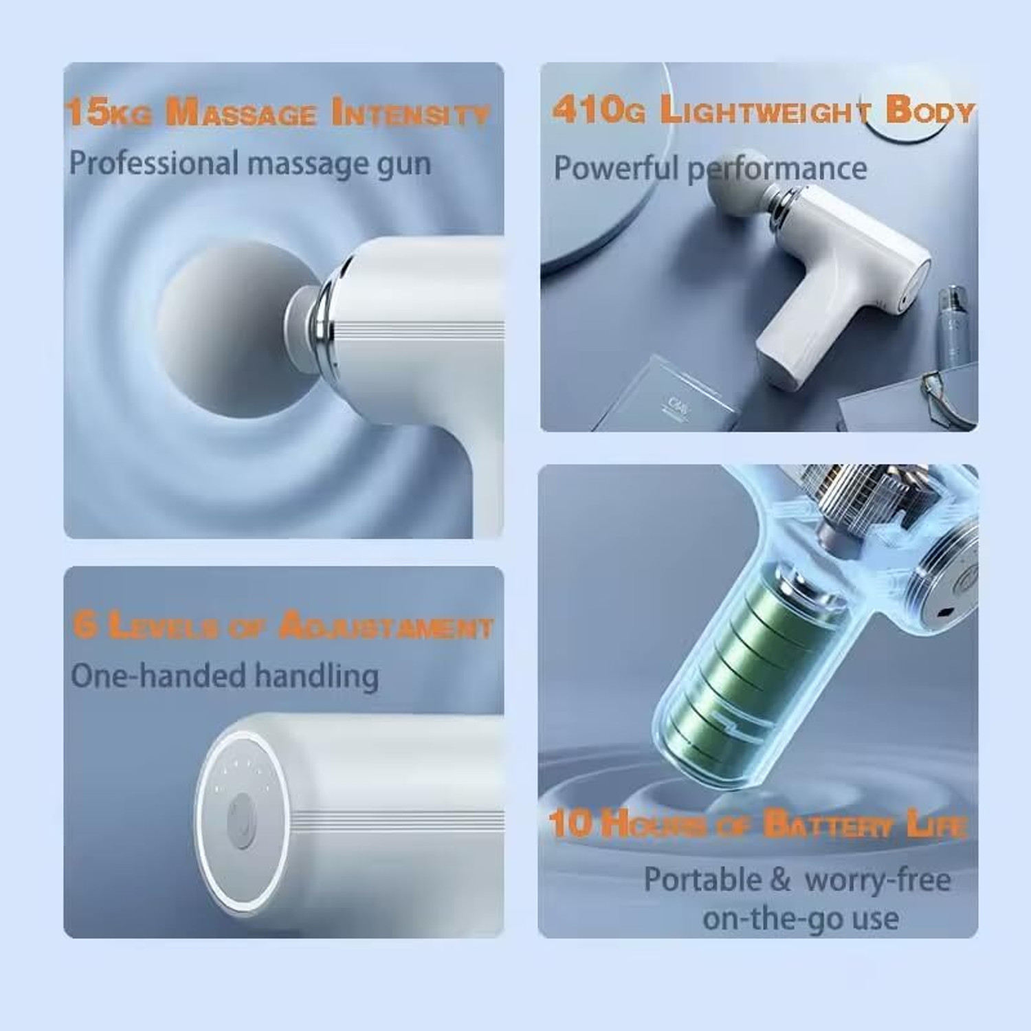 Image of knidaa store Massage Gun Wireless Muscle Relaxation Professional Fitness Portable Electric Fascia Gun 6 speed Rechargeable Vibration Massager
