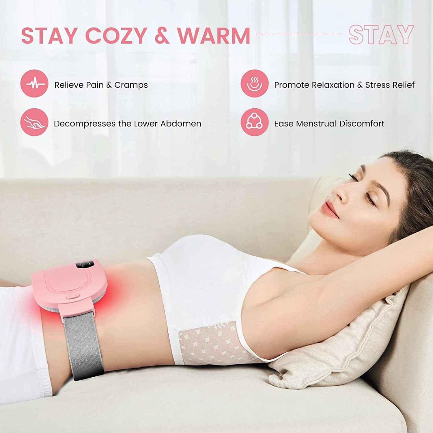 Image of Zovilstore Best priminum Quality Electric Period Pain Relief Heating Pad for Abdomen & Back Slimming Machine