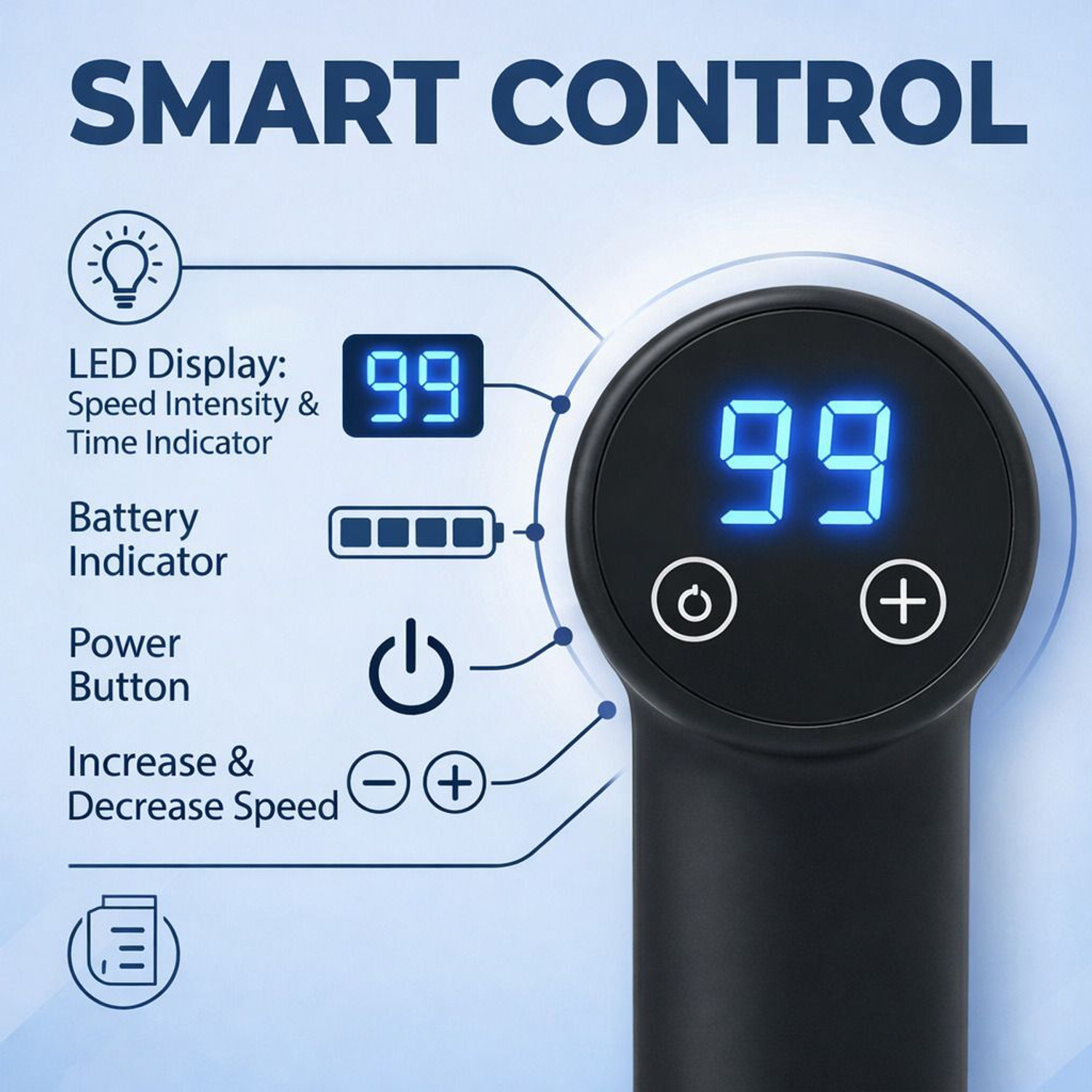 Image of Miggon Deep Tissue Percussion Massage Gun with 100 Adjustable Speeds 5 Attachments, Quiet Cordless Massager for Neck, Back, Shoulders, Legs & Feet Massager
