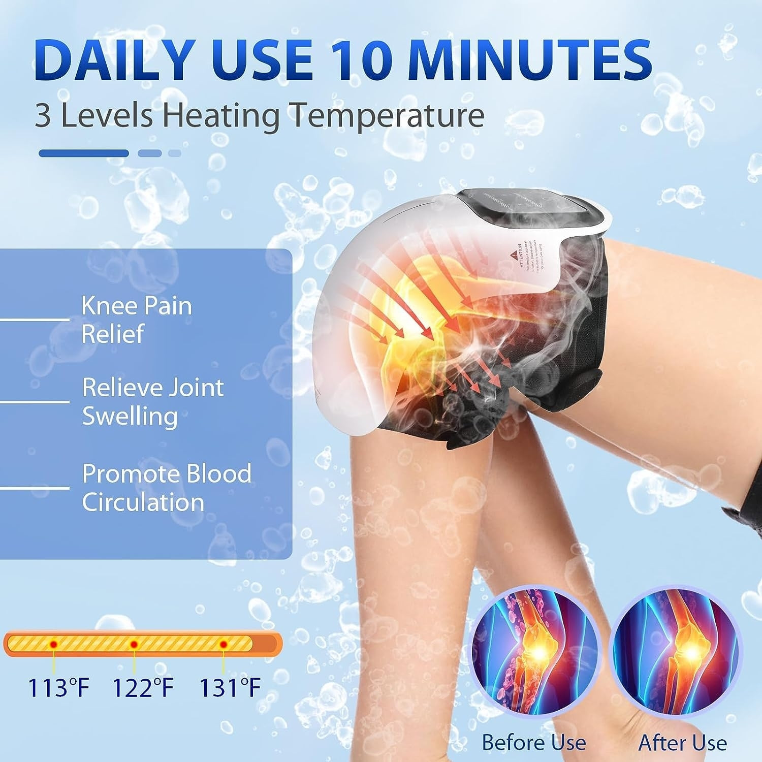 Image of MEDGEARS Knee Massager with Heat and Kneading for Pain Relief DR PT Knee Massager Massager
