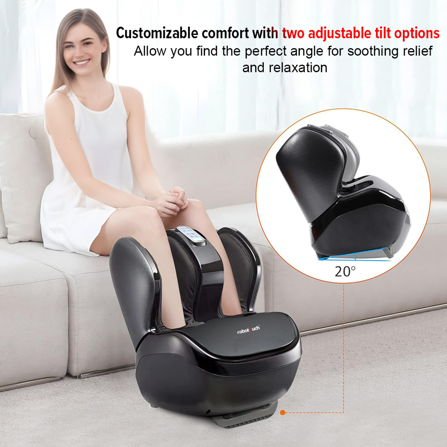 Image of RoboTouch RT-FM-PZ15 RoboTouch RT-FM-PZ15 RoboTouch PediZen Foot & Calf Massager Massager (BLACK) Massager
