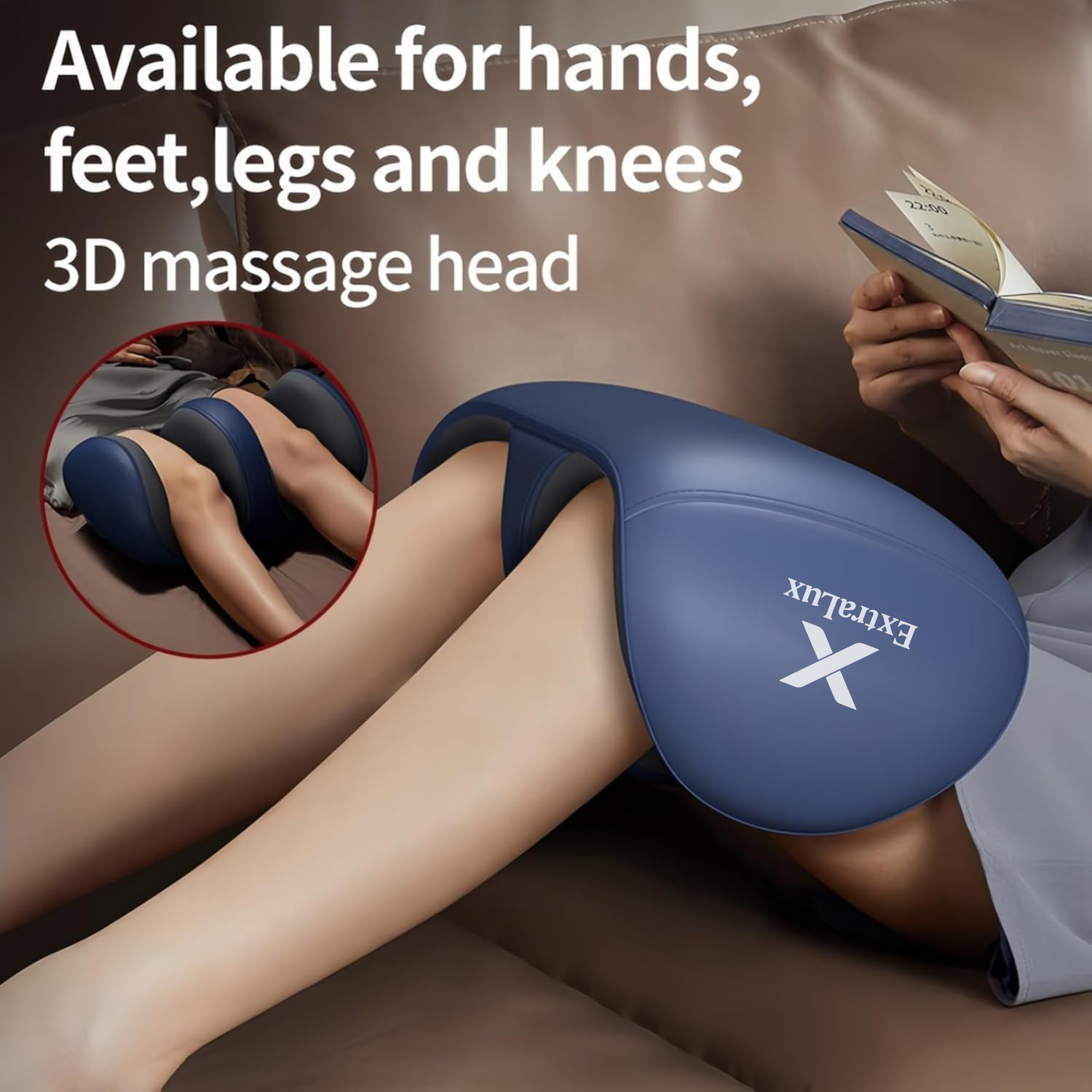 Image of ExtraLux Foot & Leg Massager with Heat | Shiatsu Kneading Rolling Massage Machine for Feet, Calf, Thigh & Arms | Electric Massager Massager
