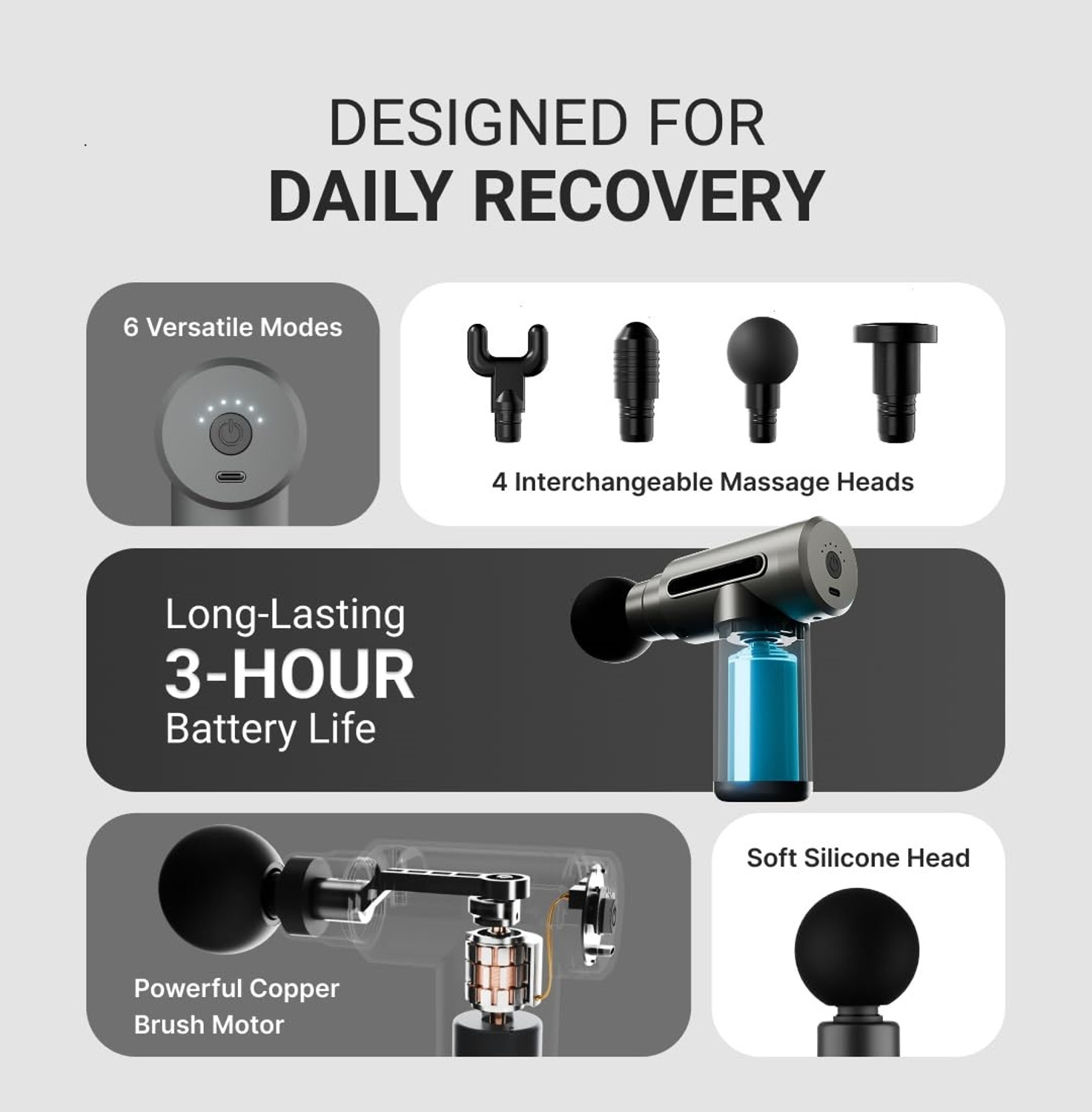 Image of knidaa store Body Massager for Pain Relief Massage Gun for Back Leg & Full Body 4 Specialized Heads For Full Body Pain Relief Massager