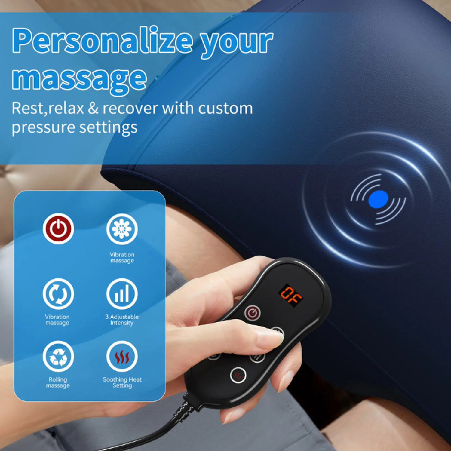 Image of FLOVTRIX Shiatsu Foot Massager with 3 Intensity Levels Massage Nodes Foot Massager Machine with Heat, Foot and Calf Massager Massager