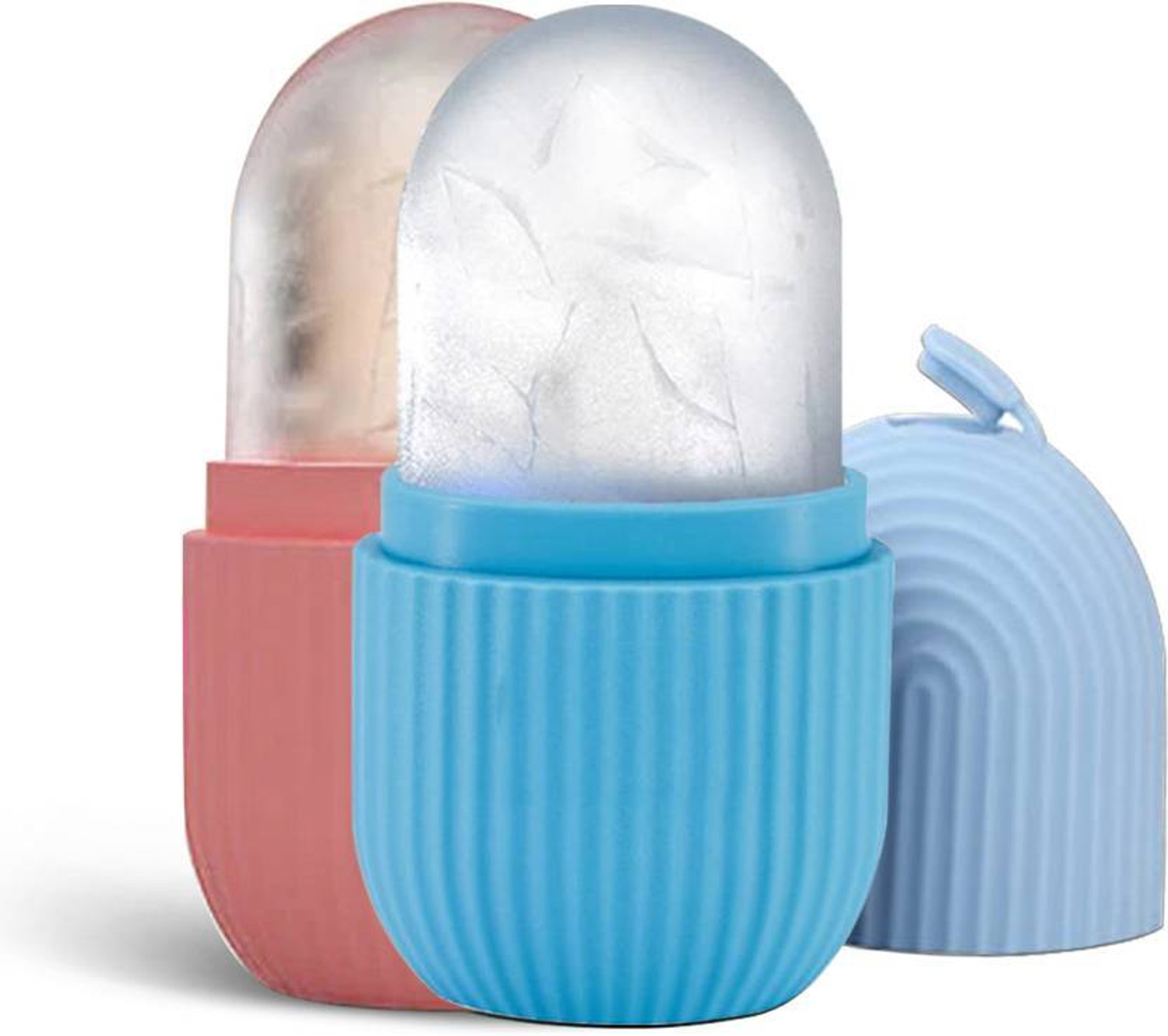 Image of ROTICE Ice Facial Roller Pack Off 2 - Multicolor Ice Facial Roller Cover for Eyes Neck Naturally Facial Beauty (2 Roller) Massager