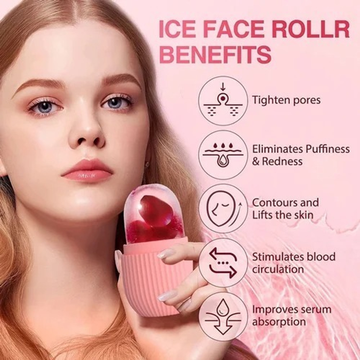 Image of OMORTEX Ice Roller For Face Massager, Face Ice Roller To Enhance Skin Glow, Puffy Eyes, Acne, Pimple, Facial Ice Roller, Unbreakable /Reusable (Multicolor) Massager