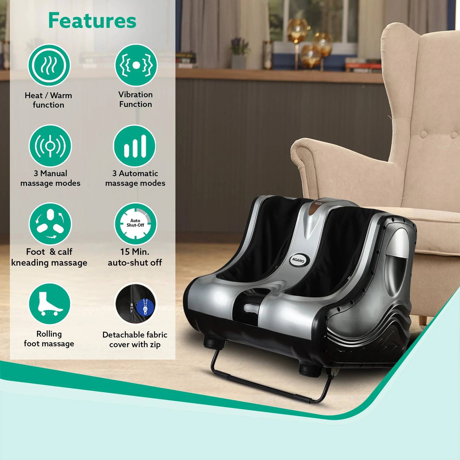 Agaro Leg Muscle Vibration Machine Buy AGARO Foot, Calf And Leg Massager  With Heat And Vibration