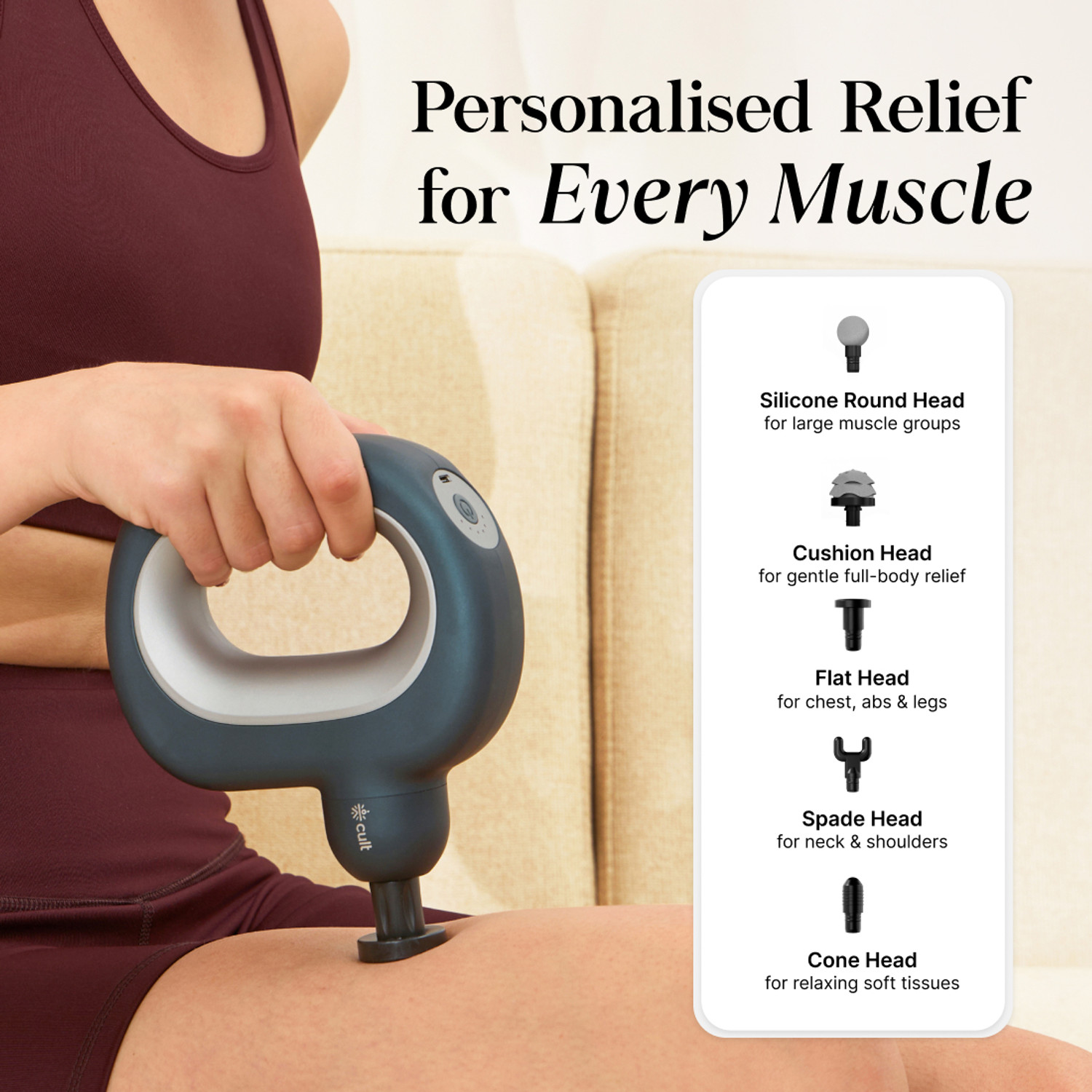 Image of Cult Halo Pain Relief, Deep Tissue Full Body Gun Massager