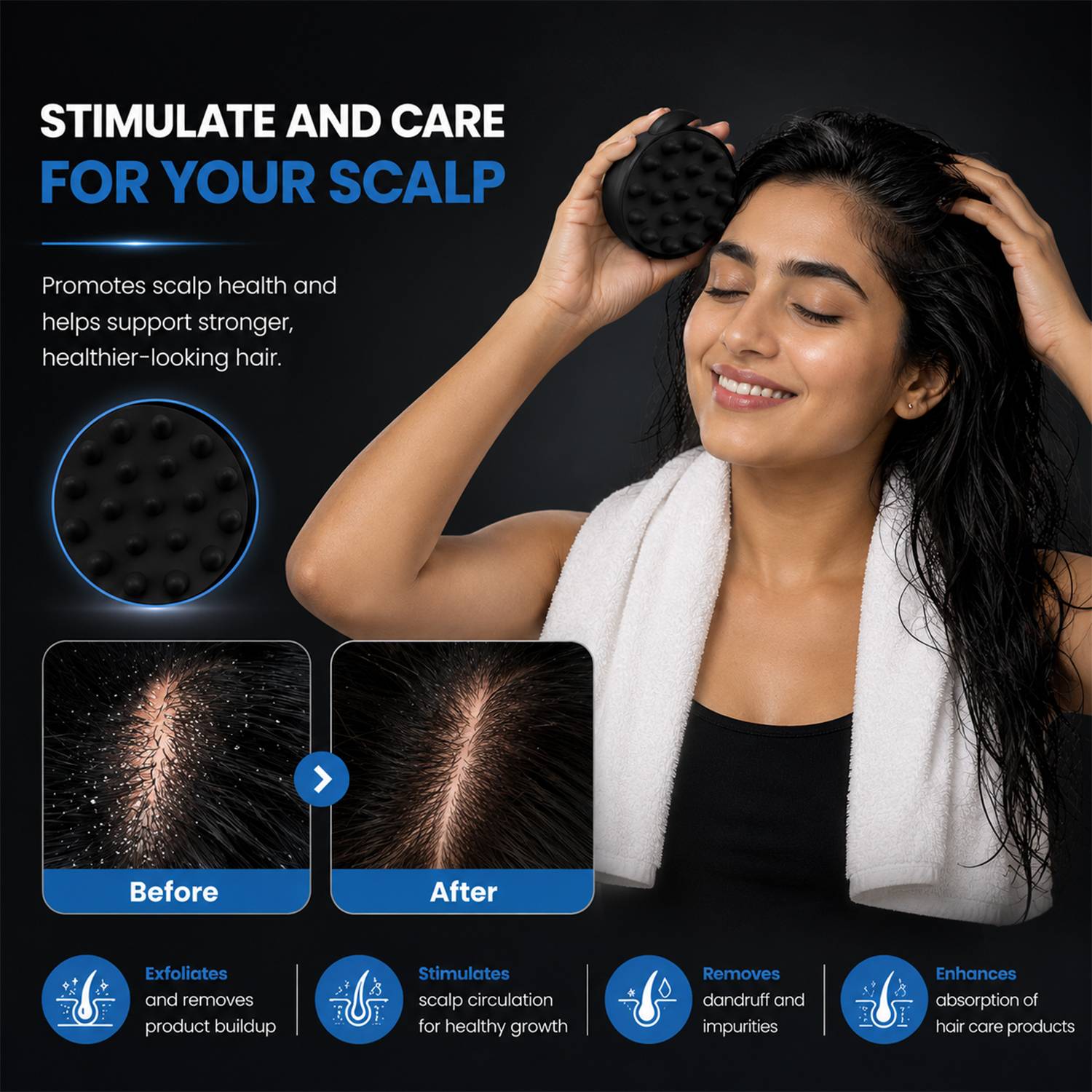 MILDCARES Scalp Hair Growth & Dandruff Removal Brush - Image 4