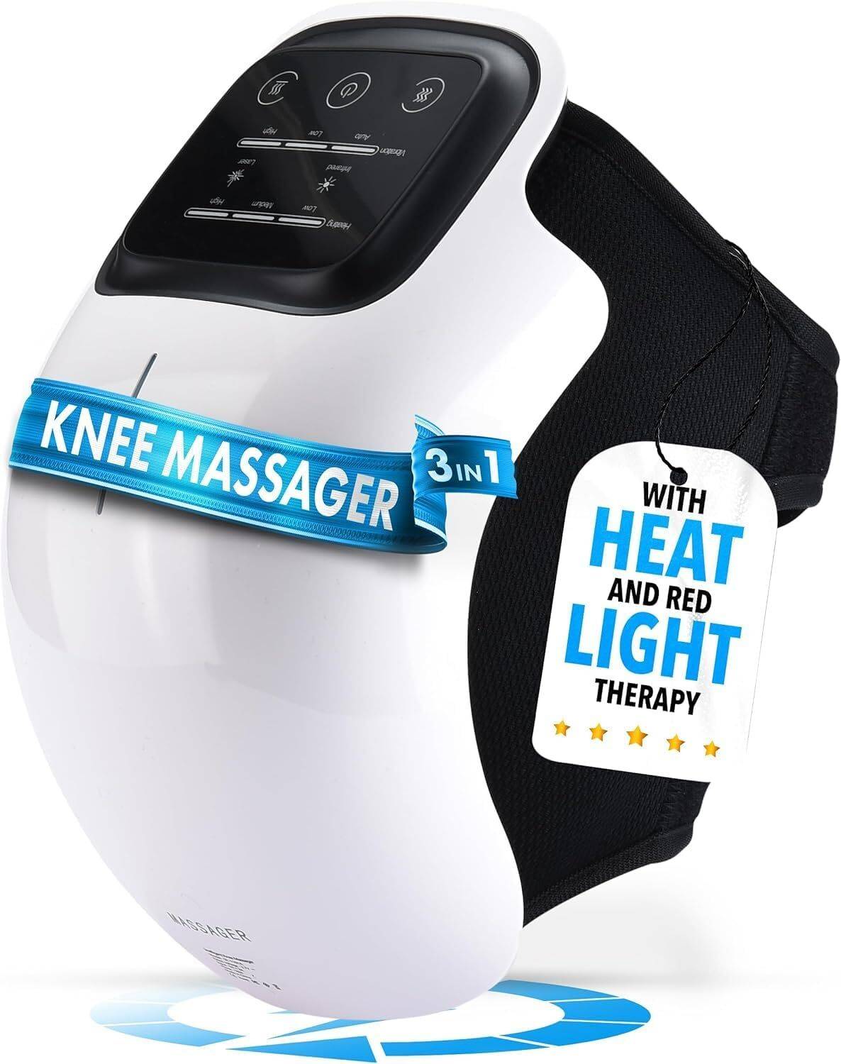 ANIKMART Cordless Knee Massager 3-Way Heat, Vibration & Infrare
