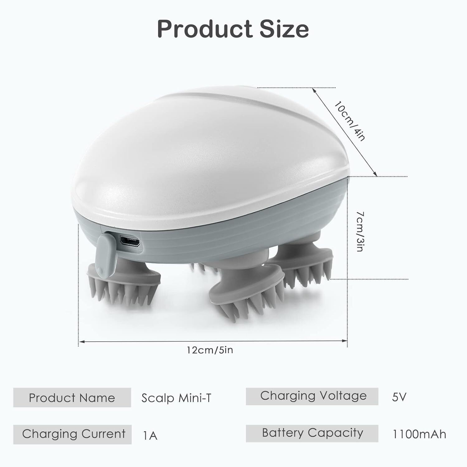 Image of Zovilstore Electric Scalp Massager, 3 Modes Head Massager Scalp Hair Growth Portable Waterproof Pet Massager for Dogs and Cats with 4 Massage Heads Deep Clean Massager
