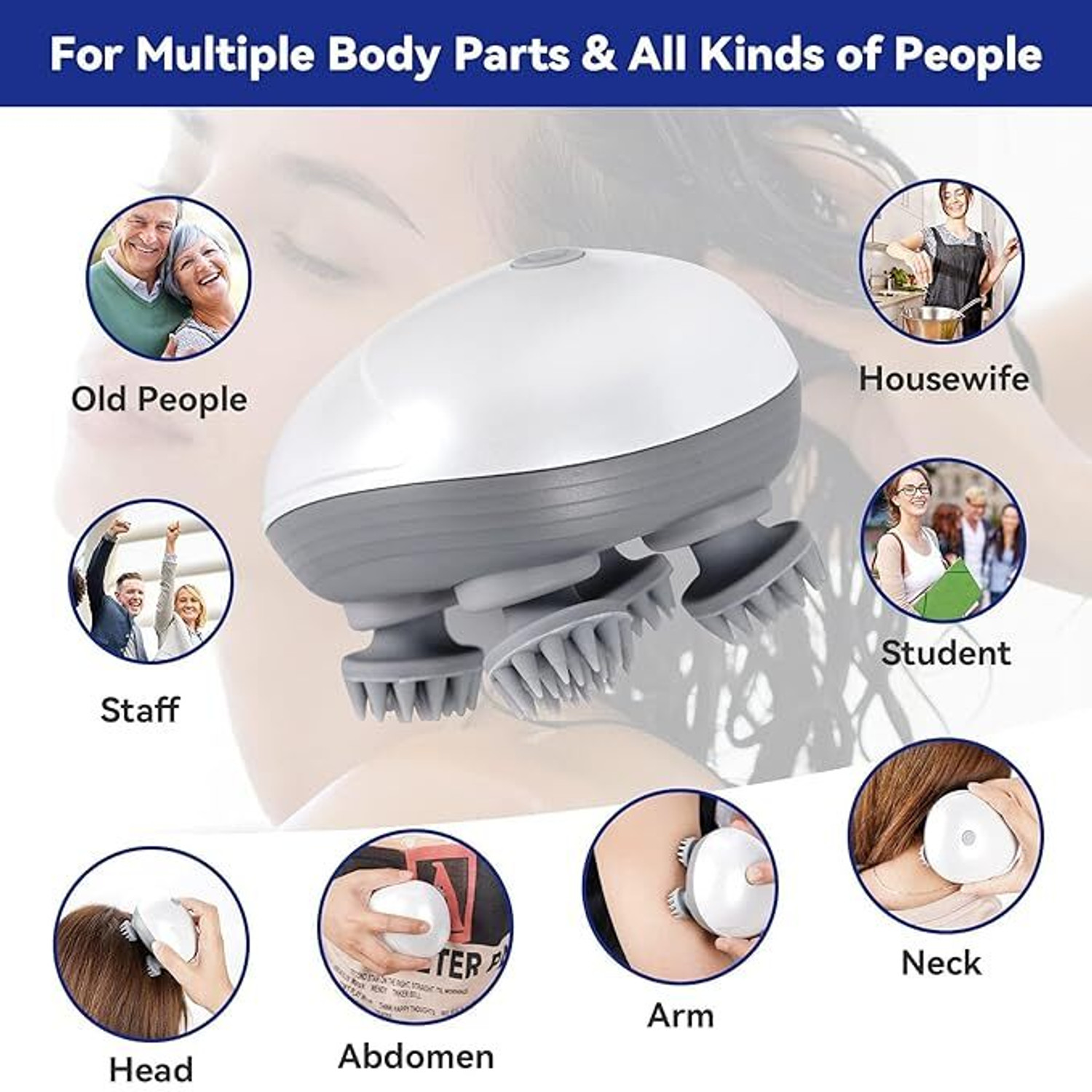 Image of Esarora Relax Scalp Stress, Handheld Scalp Massager Tool Helps Hair Growth G14YHCX