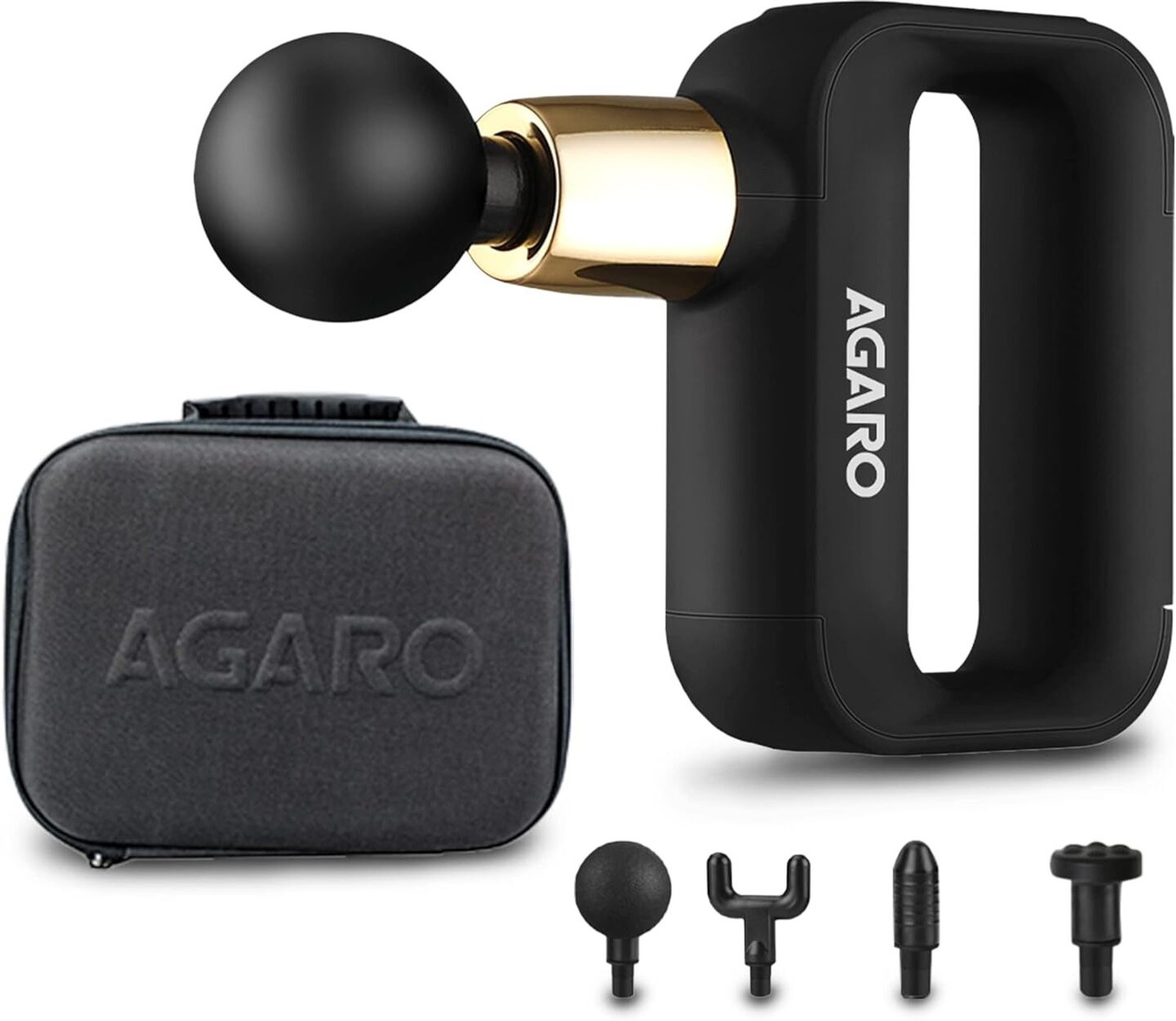 Image of AGARO 33717 Insignia Handheld Percussion Massage Gun, 2500mAh, Portable, Brush Motor Massager