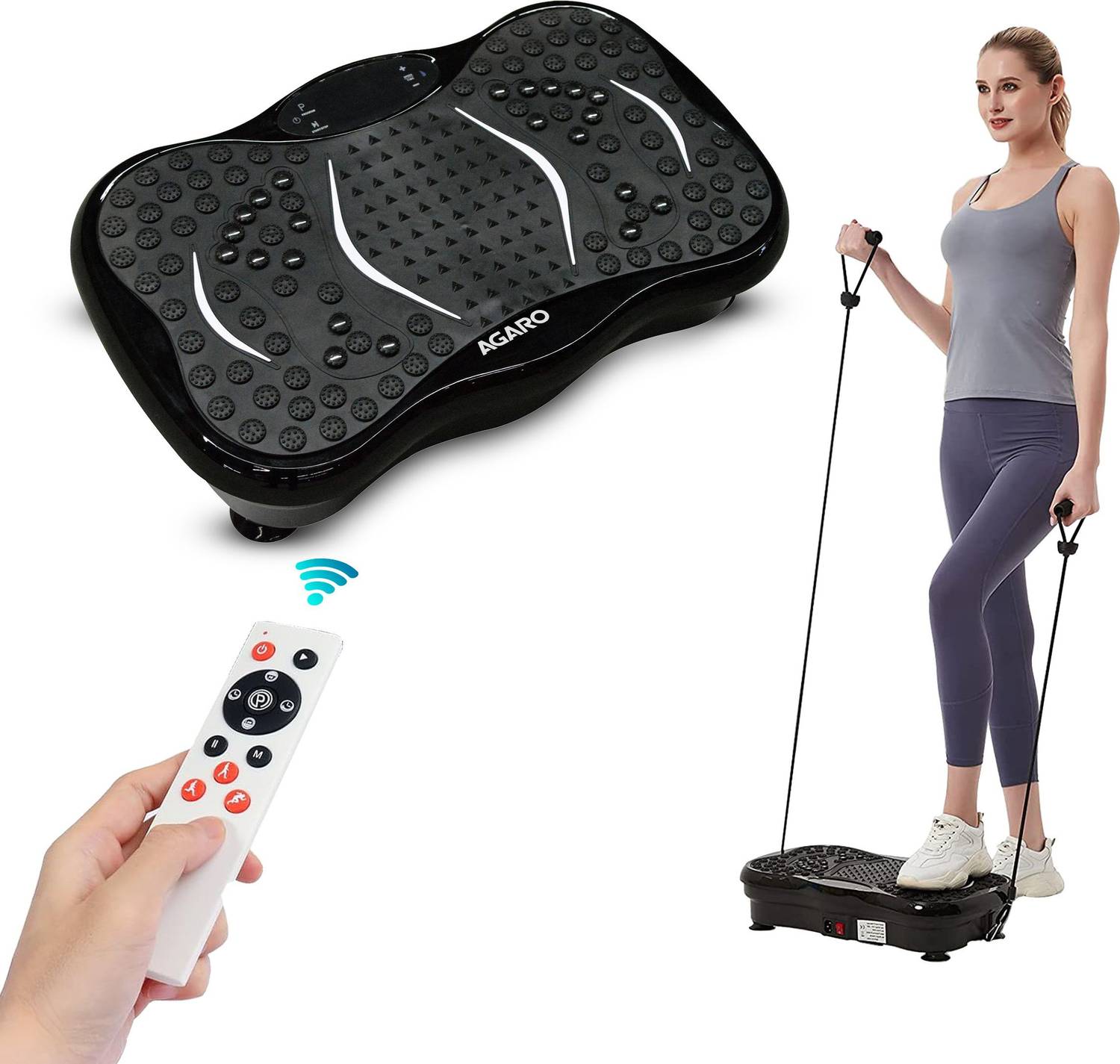vibration plate massager AGARO 33617 Alpha Vibration Plate, Home & Gym Full Body Workout, Helps in  Muscle Toning Massager