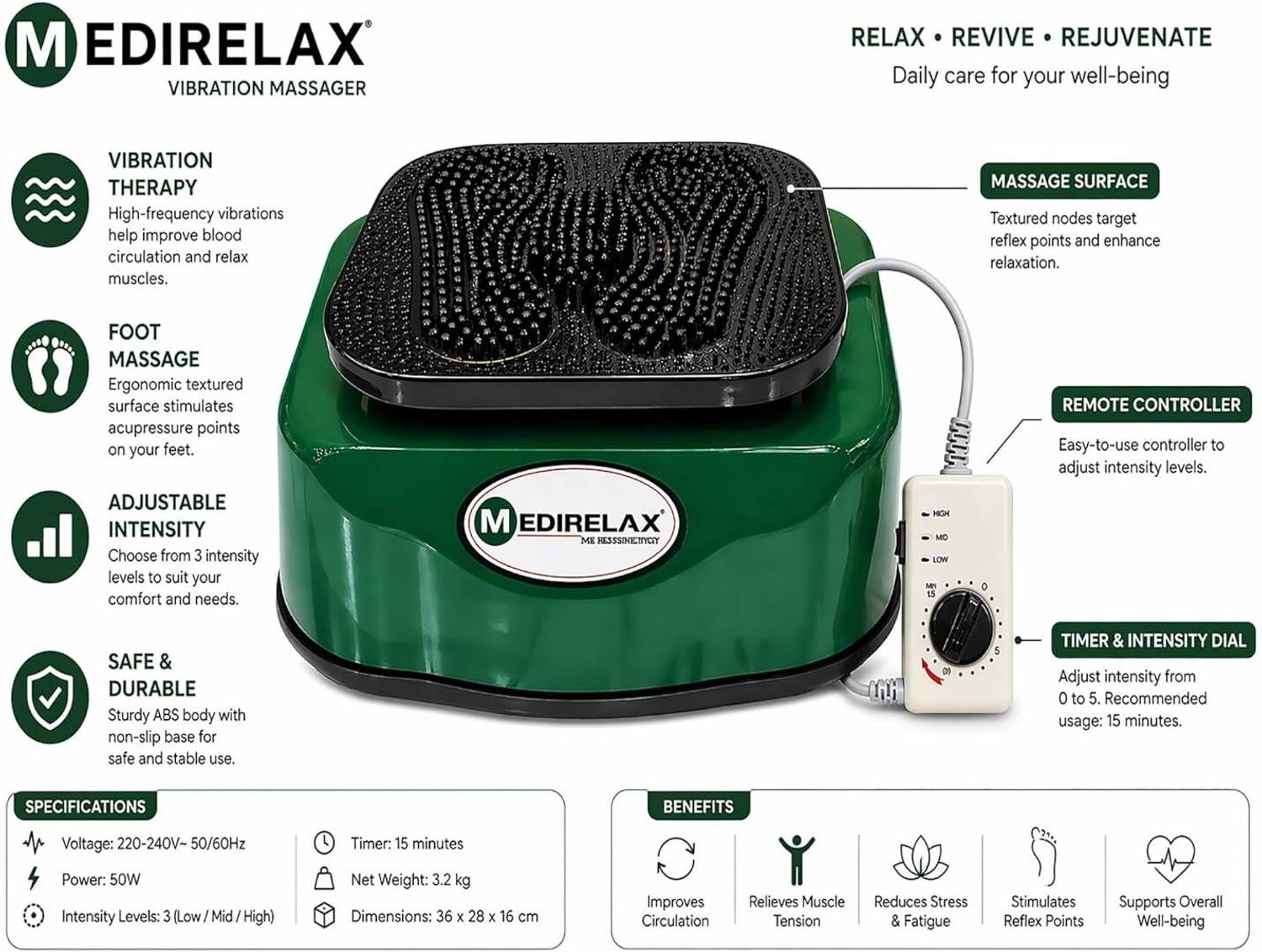 Medirelax MR-93 Vibration Massager Machine for Full Body Workout at Home for Weight Loss, Fat Burn, Blood Circulation, and Pain Relief Massager - Medirelax : Flipkart.com Medirelax MR-93 Vibration Massager Machine for Full Body Workout at Home for Weight Loss, Fat Burn, Blood Circulation, and Pain Relief Massager - Medirelax : Flipkart.com