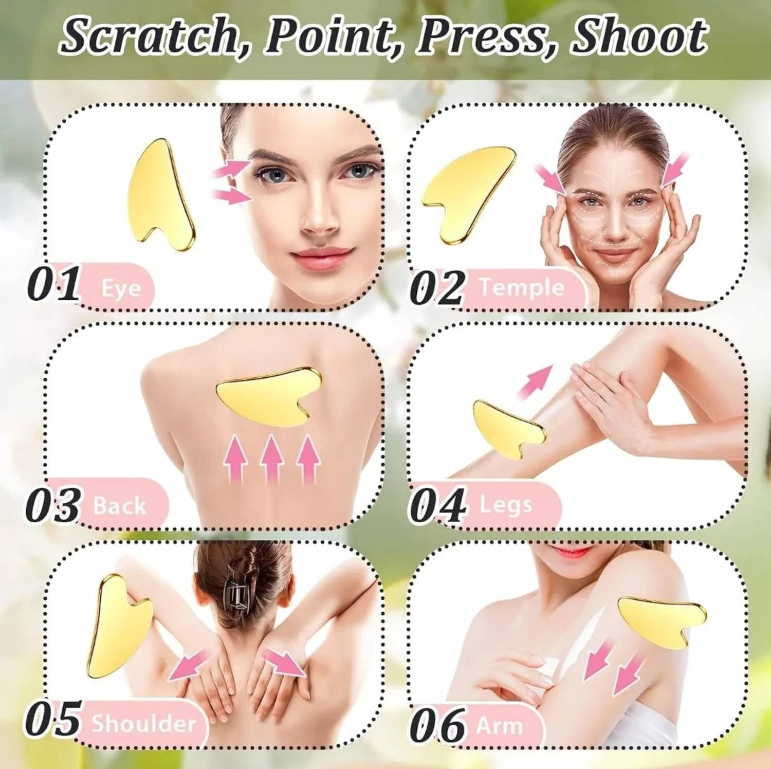 Qudsia Gold w1 Stainless Steel Gua Sha Massager - Image 4