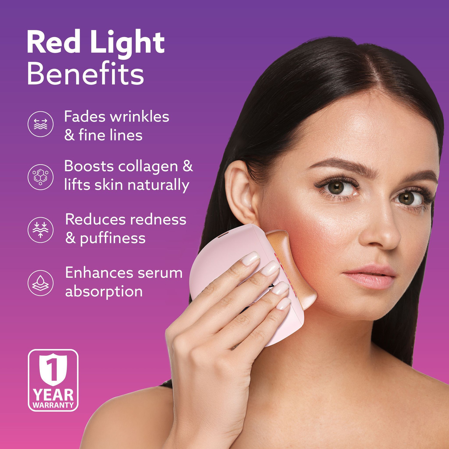Image of AGARO Electric Gua Sha Massager 1719 blends traditional skincare with modern tech, 9 modes, red light therapy, sonic pulses, and heat therapy, it helps reduce acne Massager