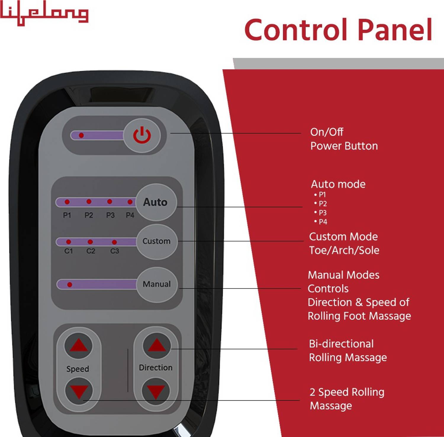 Lifelong LLM486 Electric Foot Massager - Image 3