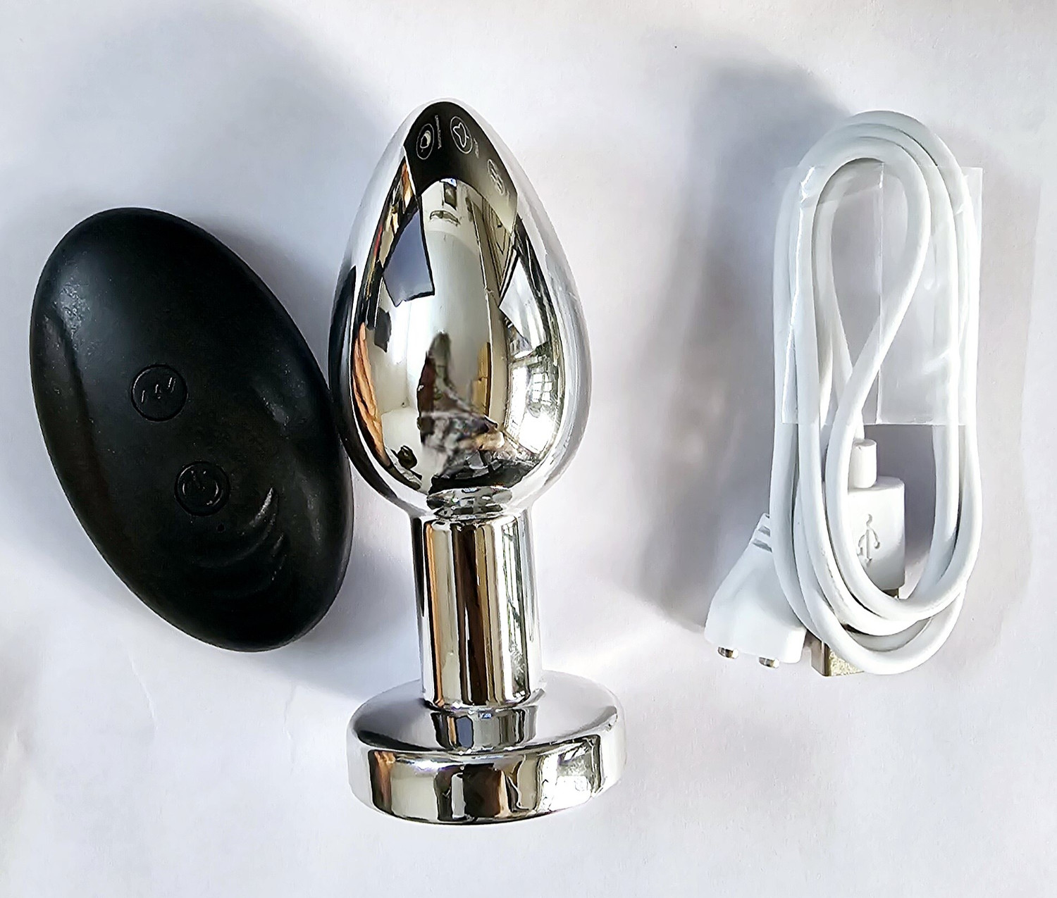 Image of purvish Silver 10 Mode Vibrating Plug Massager with Remote Control, Powerful Vibration Silver Plug Personal Massager, Body-Safe, Waterproof Design, USB Rechargeable Massager