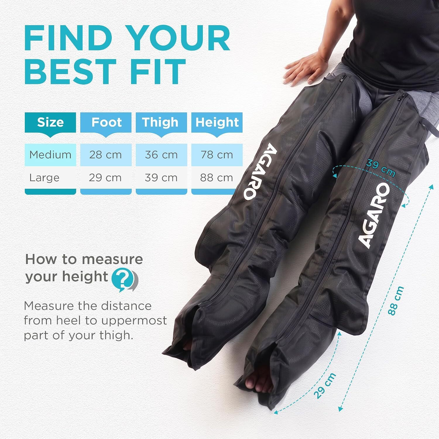 Image of AGARO Air Compression Leg Massager for Pain Relief & Circulation, Large Air Compression Leg Massager for Pain Relief & Circulation, Large Massager
