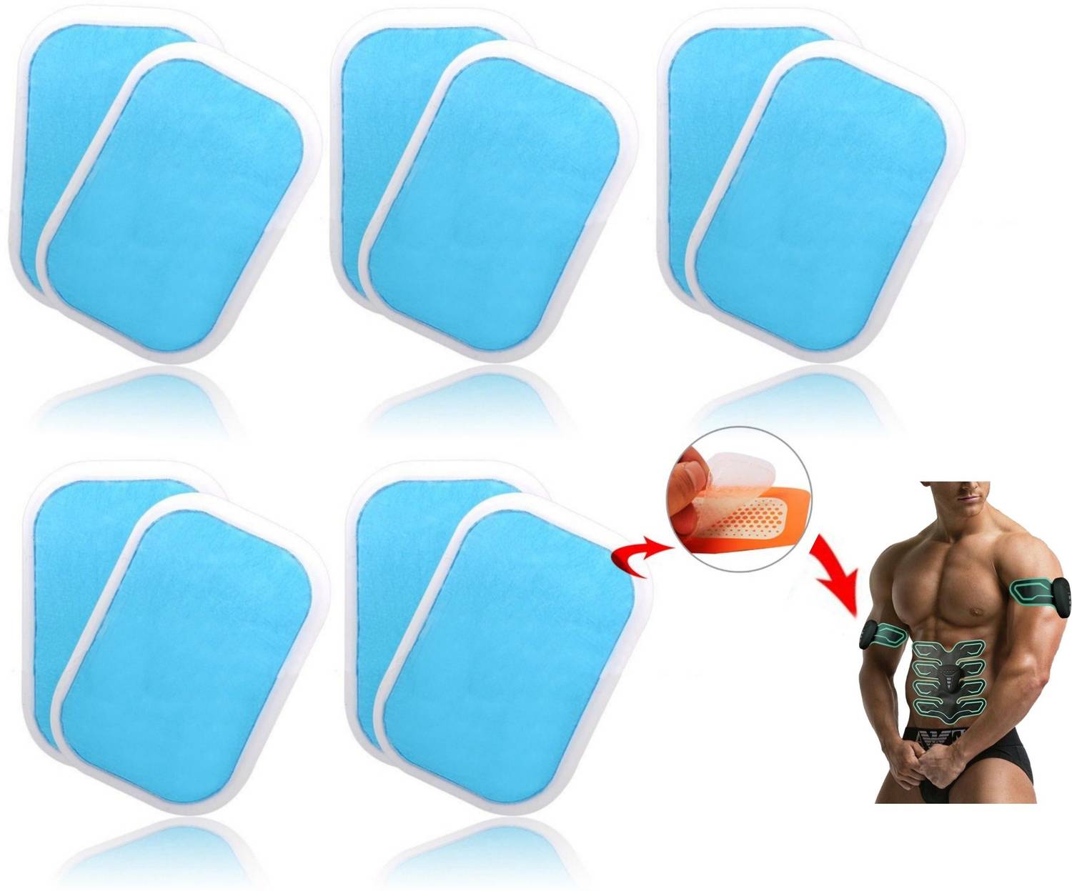 AGAM AG02154 Electrodes Pads for Mobile-Gym EMS Muscle Simulator Abs Maker Massager