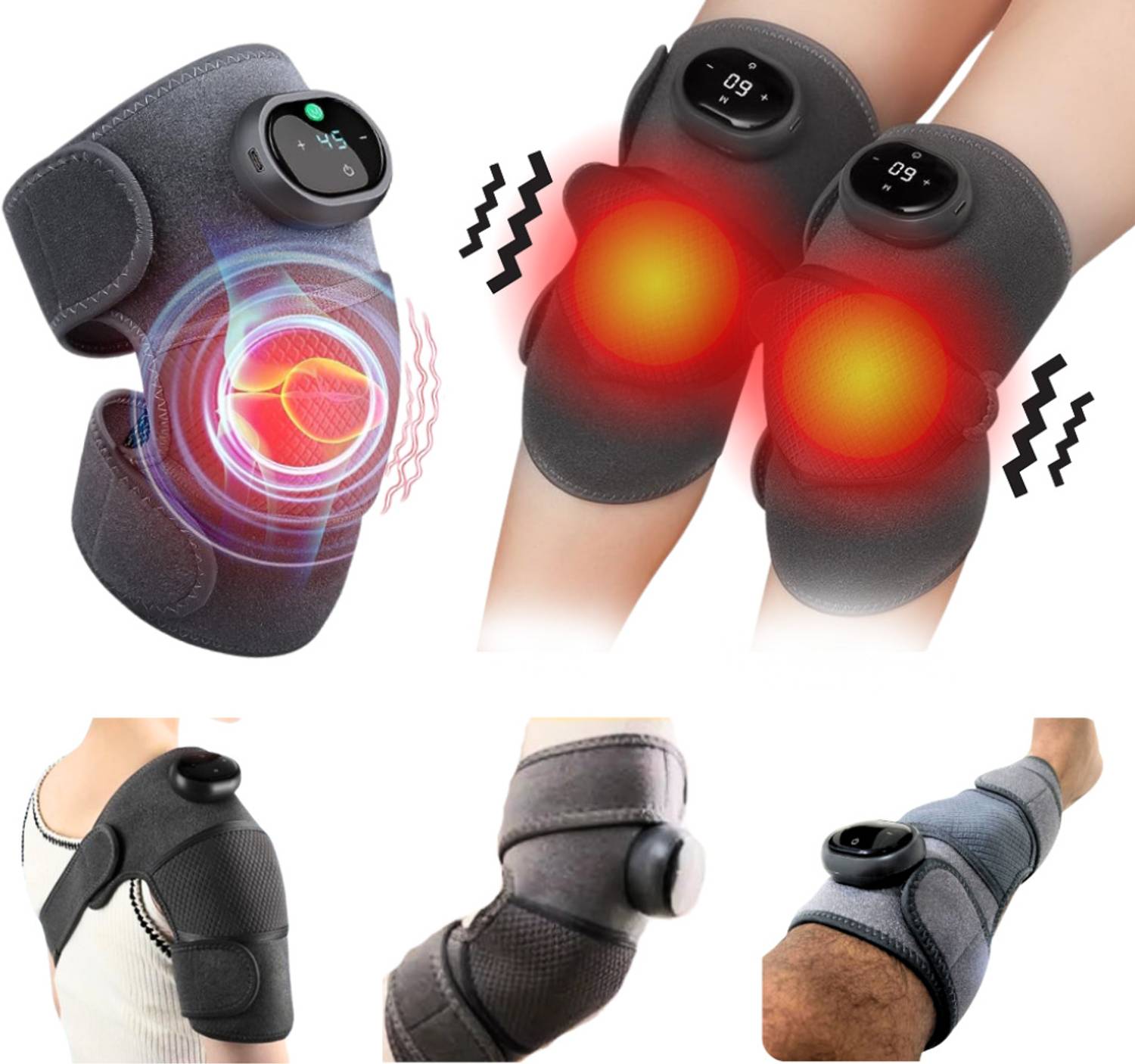 does vibration massage help cellulite Luxury Electric Heated Knee Shoulder Vibration Machine Knee Massager - Knee  Massager, Leg Massager main image 1