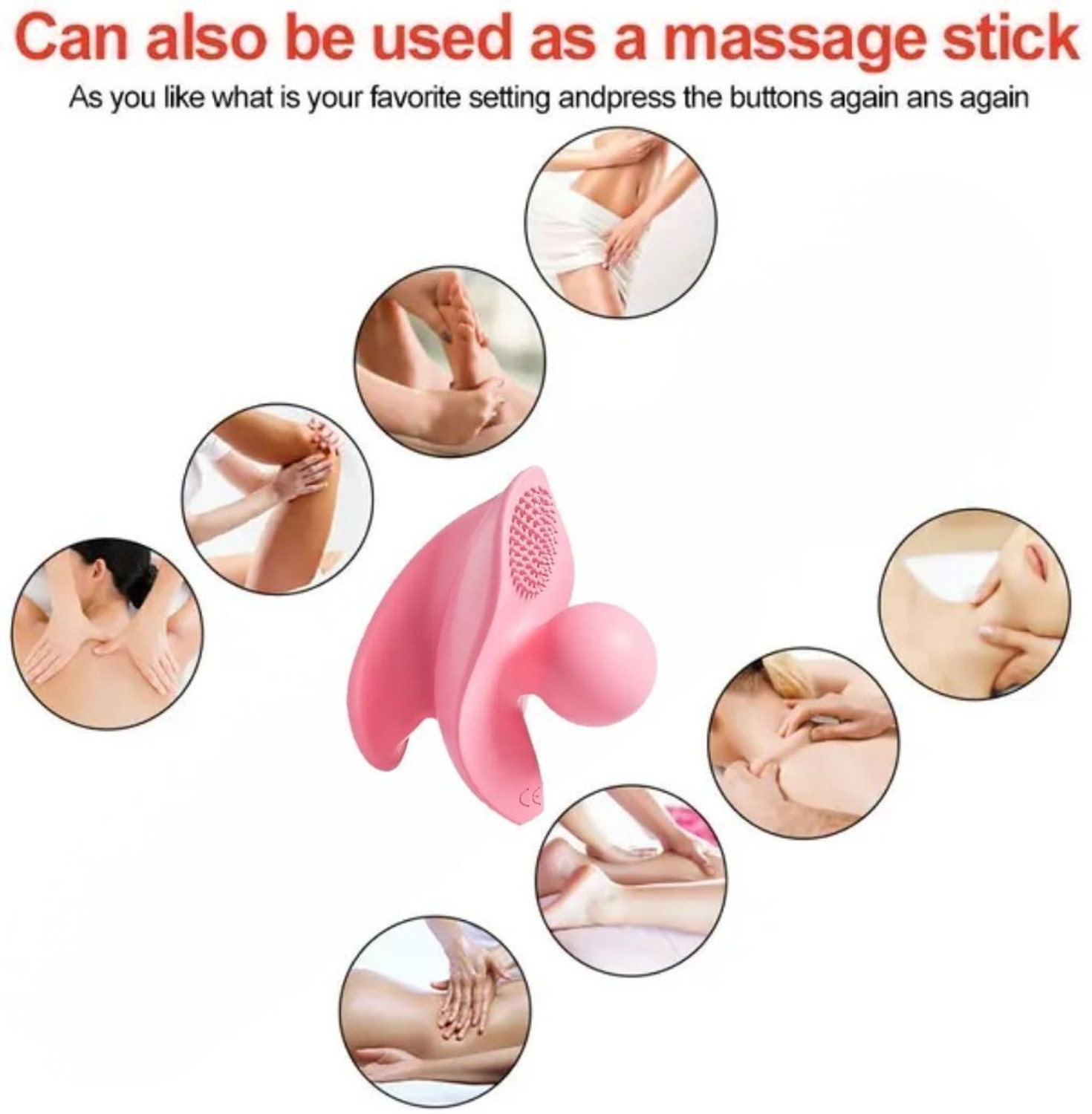 Image of HK EXPORT 7 Freauency Conversion Rechargeable Egg Body Massager for Women Cordless Full Body Massager, USB Cable, Waterproof, Silicone Massager