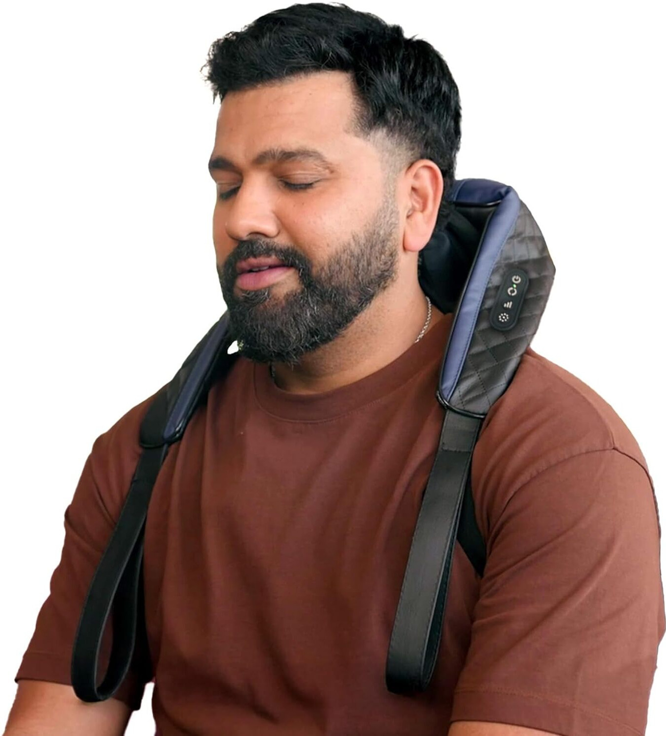 Image of DR PHYSIO USA Shiatsu Electric Neck and Back Massager Machine with Infrared Kneading Nodes for Cervical Neck Shoulder Back & Body Muscle Pain Relief Massager