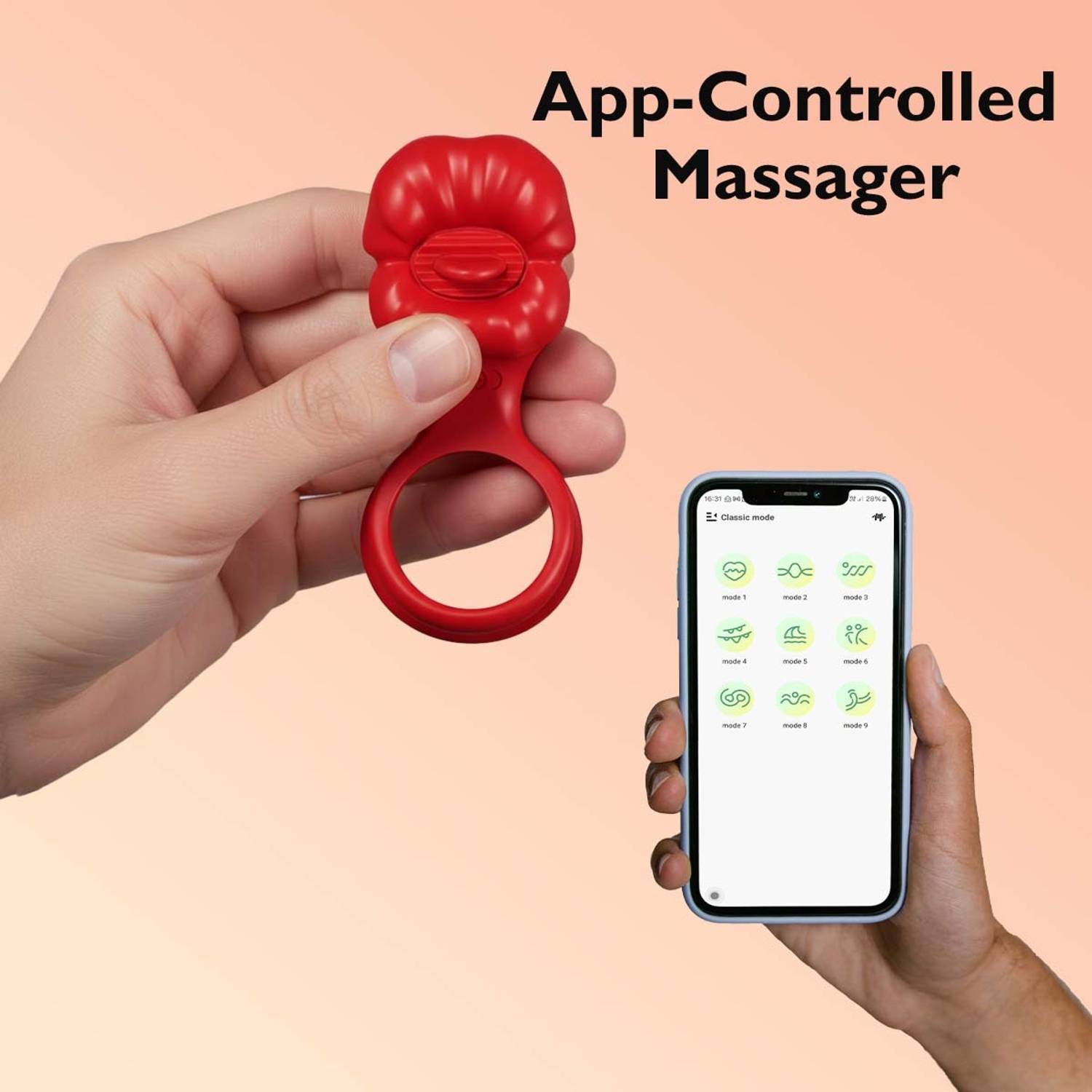 Gomytoy Mouth Performance Vibrating Massager Ring for Men | 9 Vibration  Modes App Controlled | Body Safe Silicone | Waterproof | 1HR Runtime  Massager