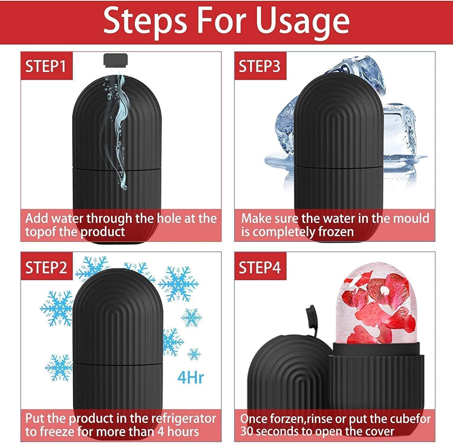 NAUREA Black Face Ice Roller for Glowing Skin - Image 3