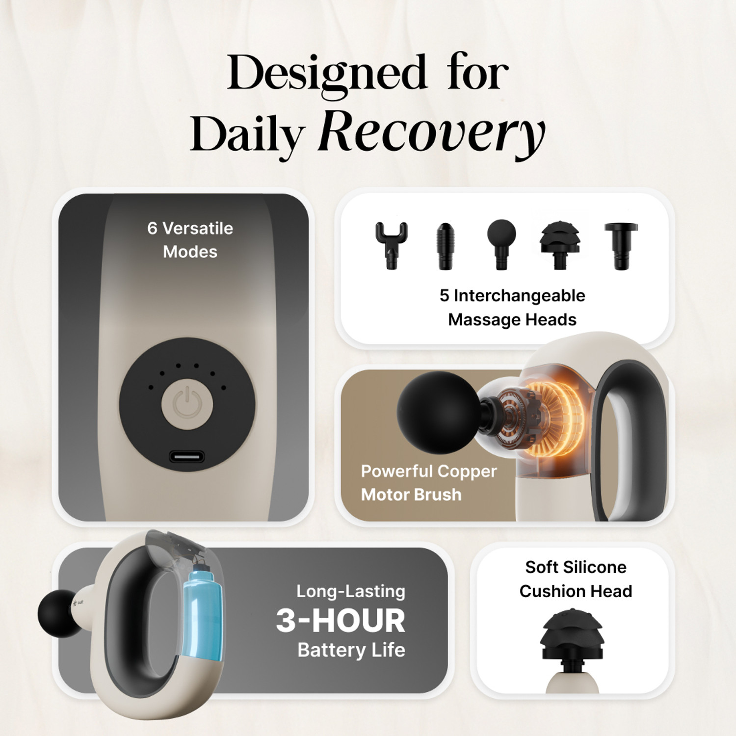 Image of Cult Halo gun Pain Relief, Deep Tissue Full Body Gun Massager