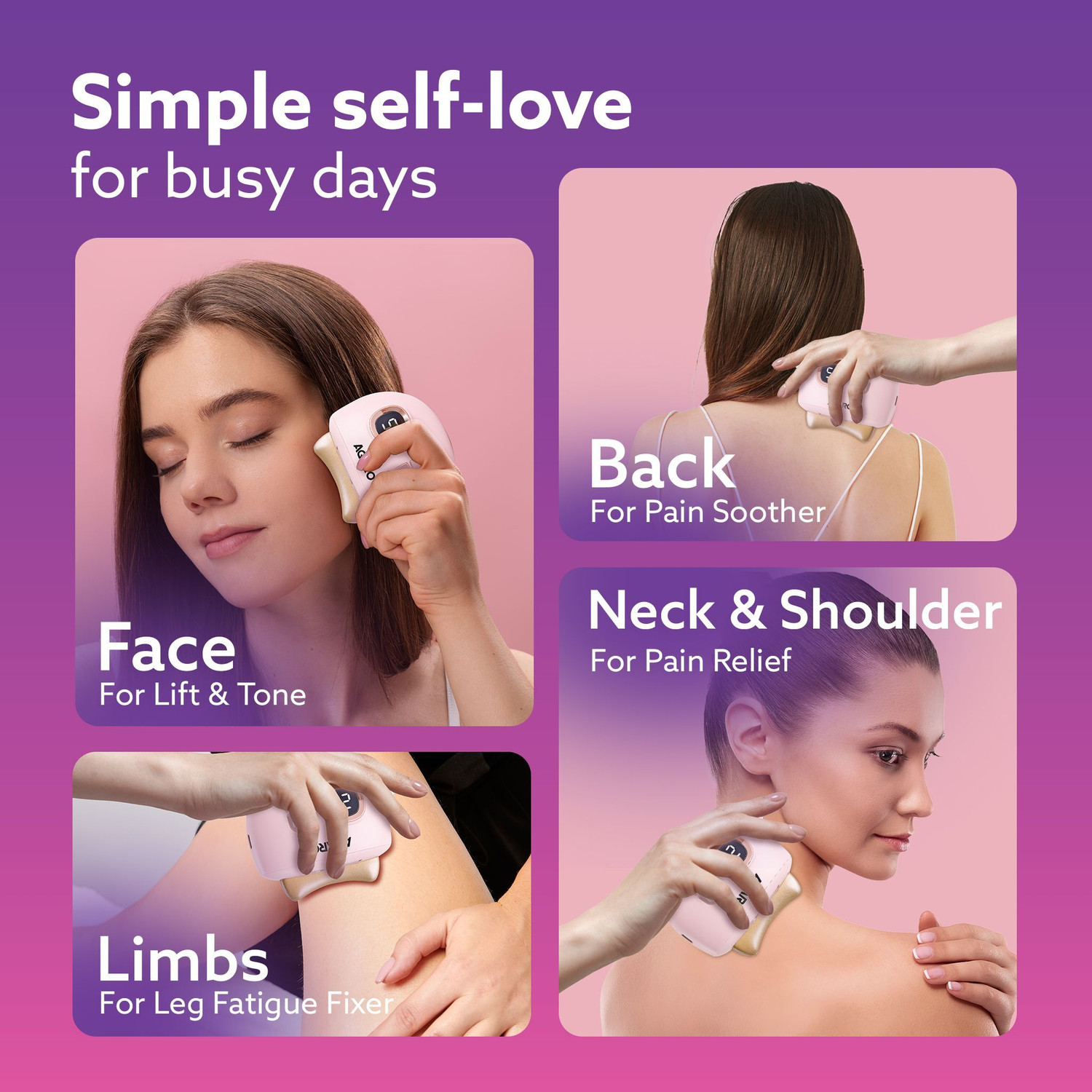 Image of AGARO Electric Gua Sha Massager 1719 blends traditional skincare with modern tech, 9 modes, red light therapy, sonic pulses, and heat therapy, it helps reduce acne Massager