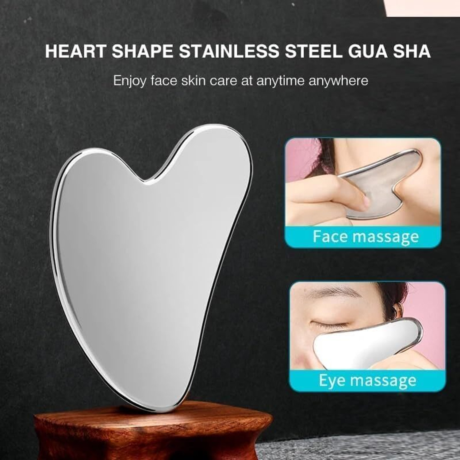 Image of Livronic Premium Stainless Steel Gua Sha Massage Tool for Face & Body | Facial Sculpting tool for Lymphatic Drainage, Jawline Definition, Puffiness Reduction,Skin Care Massager