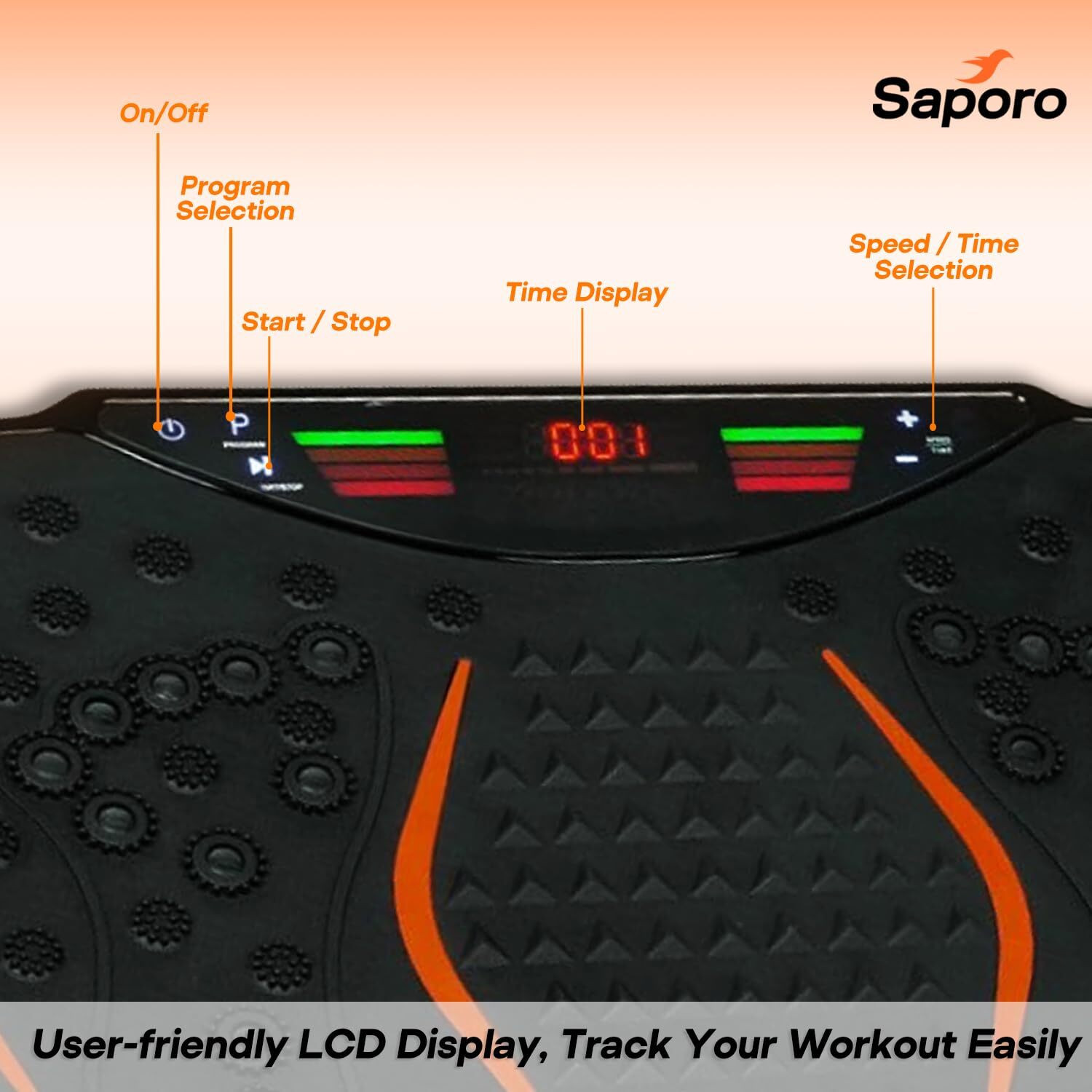 Image of SAPORO VibeX Vibration Plate Exercise & Massage Machine with Remote, Calorie Burning Weight Loss Platform for Home & Gym, Muscle Toning, Fat Burn Massager