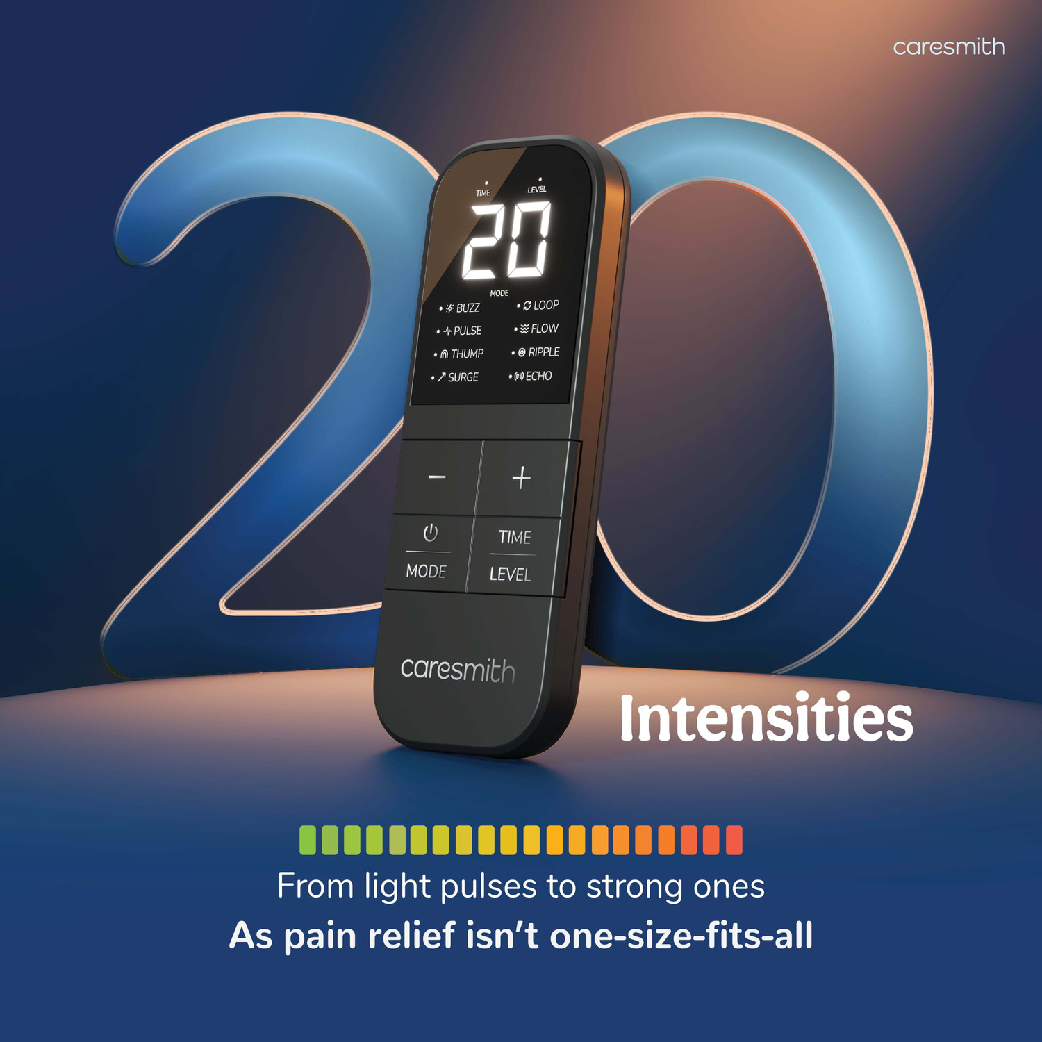 Image of caresmith FCS0147 Charge Tens Massager Machine for Physiotherapy 8 Modes & 20 Intensities Massager