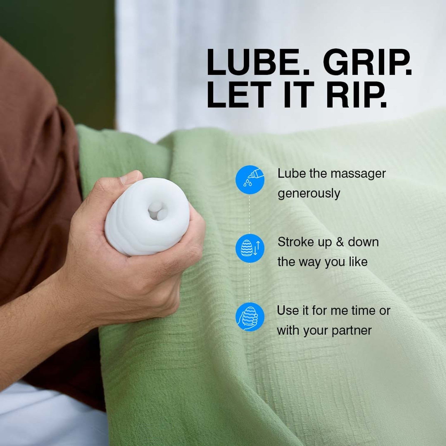 Image of SKORE Eggstacy Personal Massager Sleeve For Him | Soft & Strechy | Waterproof Massager