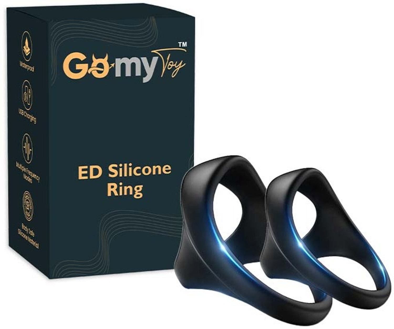 Image of Gomytoy BMK.BMD Ring-2 Premium Comfort Ring, Pack of 2 | Stretchable Silicone Support Band Massager