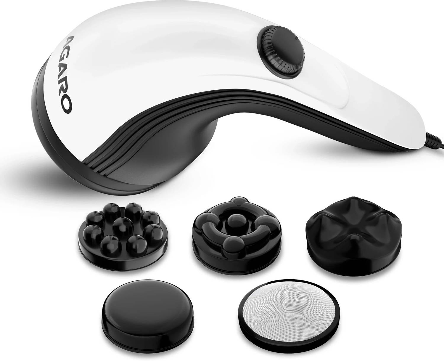AGARO 34237 Atom Plus Electric Handheld Full Body Massager, 4 Massage Head, Variable Speed Massager - AGARO : Flipkart.com