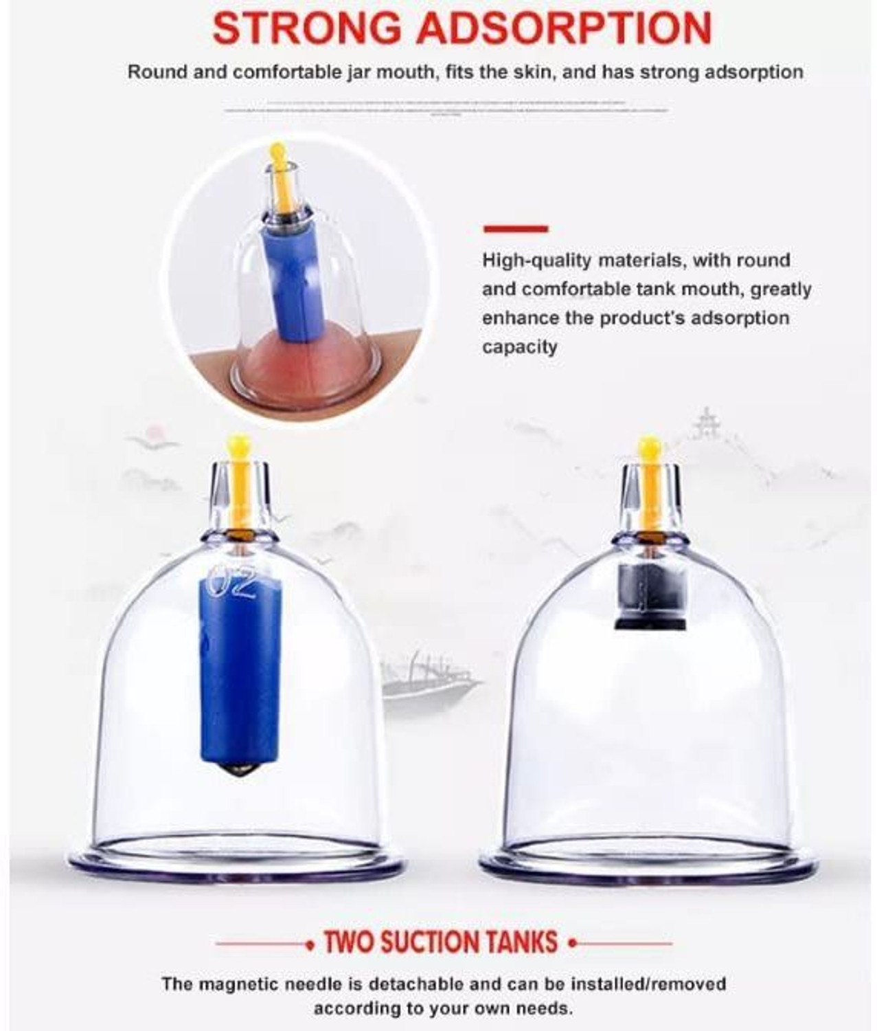 Image of vihan marketing 24 Cups Cupping Therapy Sets with Pump Vacuum Professional Chinese Cupping Set for Body Massage Massager