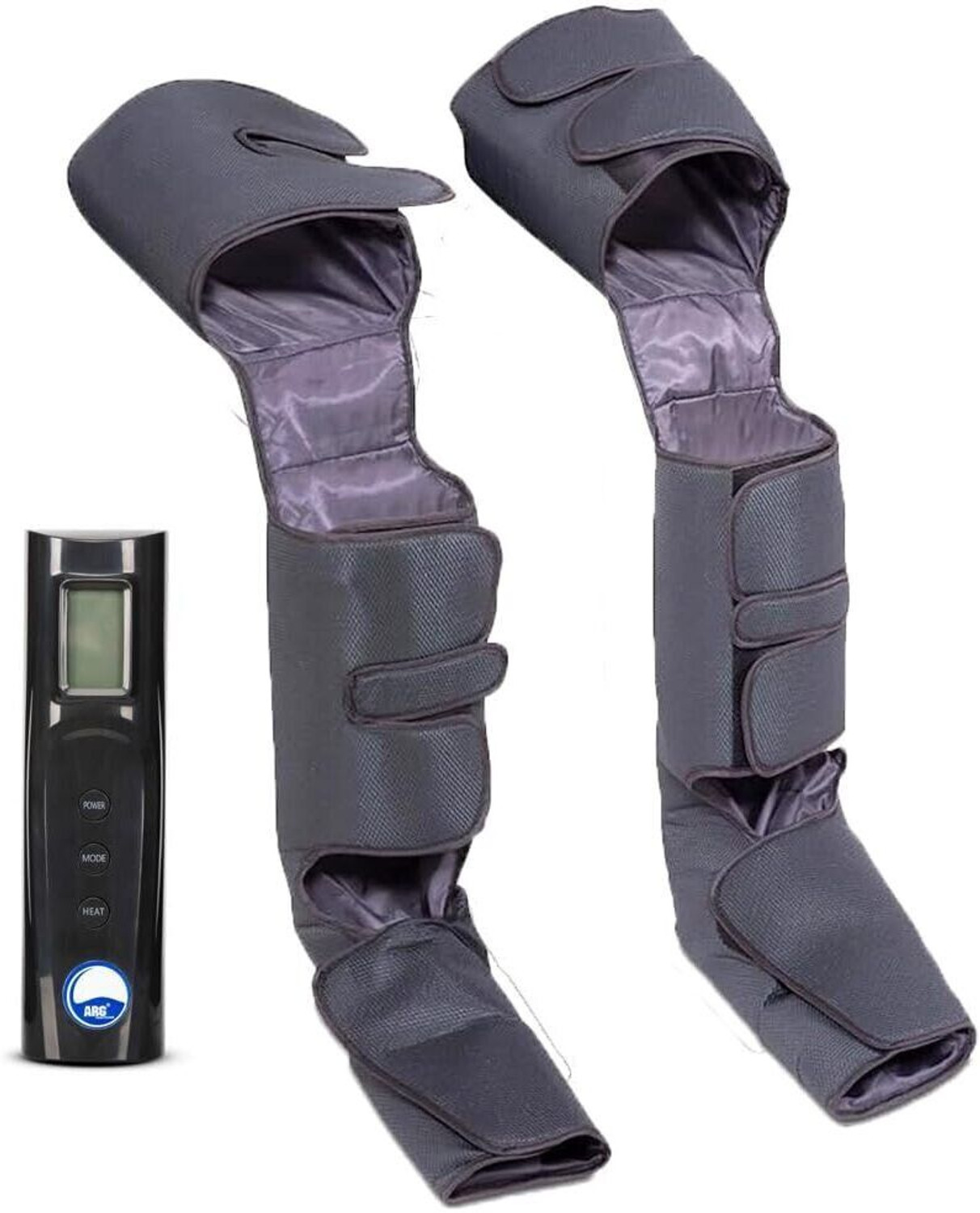 Image of ARG HEALTHCARE Air Pressure Full Leg Massager with Heat for Feet Calf Knee & Thighs Pain Relief Relaxation, Improve Blood Circulation, 3 Mode Intensity, Velcro Strap Foot Massager