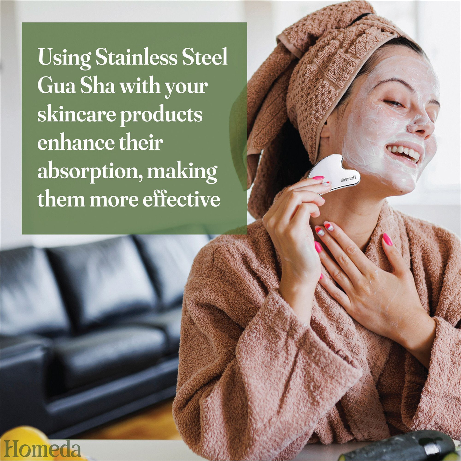 Image of Homeda Gua Sha Face Massager, Guasha Steel for Face Massage Tool, Gua Sha Stone, Gu Sha Skin Stainless Steel - Body Skin Massage machine tools, Acupunture Facial Massager