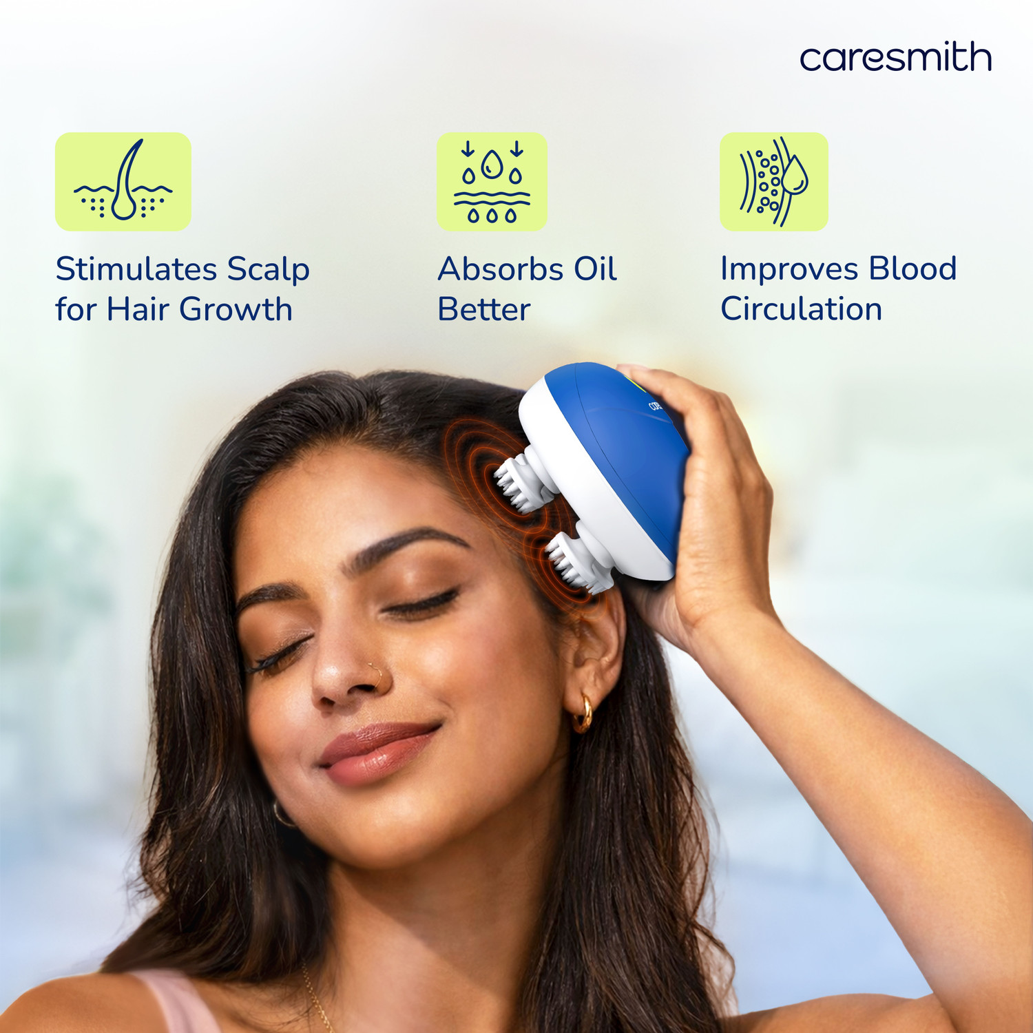 Image of caresmith FCS0152 Revive Electric Handheld Scalp & Head Massager