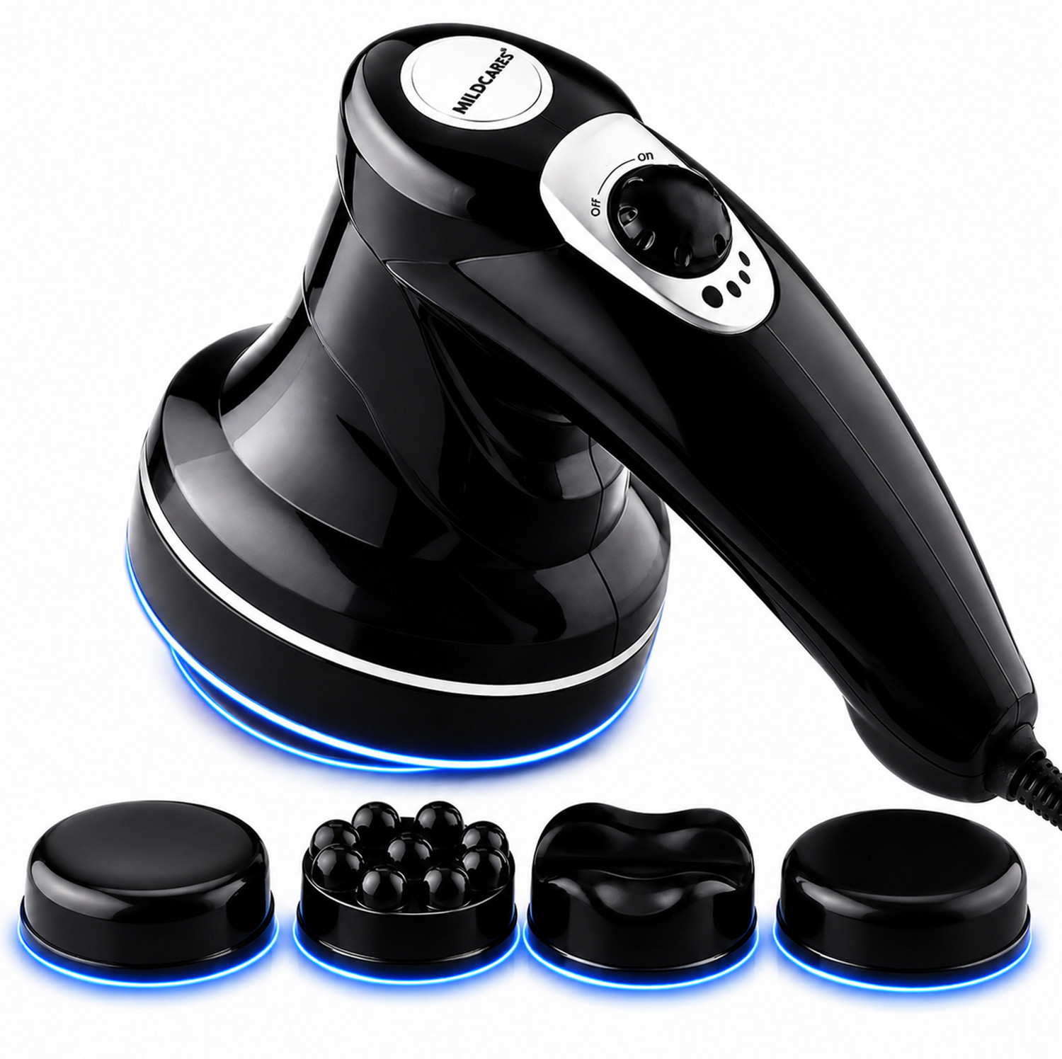 Image of MILDCARES Rx1-Pro Full Body Massager & Physiotherapy Machine | Handheld Electric Hammer Massage Machine for Back, Neck, Shoulder & Leg Pain Relief | 3 Attachments Massager