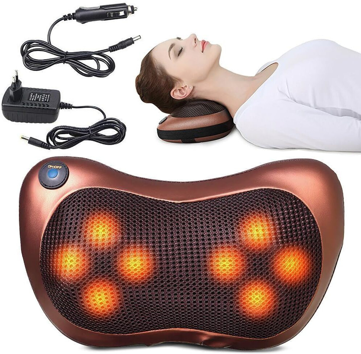 Image of acuwellness Shiatsu Back and Neck Massager with Heat - 3D Deep Tissue Massage Pillow for Neck, Back & Shoulders Pain Relief, Portable Ergonomic Design Electric Massager (Black)