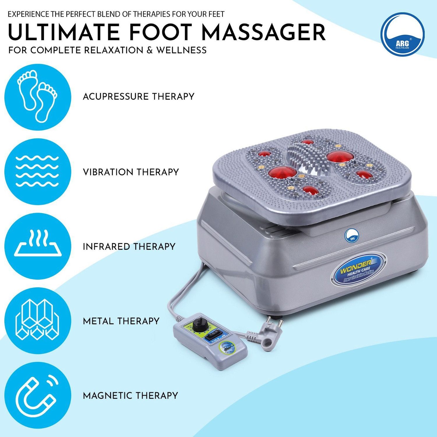 Image of ARG HEALTHCARE B23 Blood Circulation Machine Vibration with Foot Accupressure For Pain Relief Massager