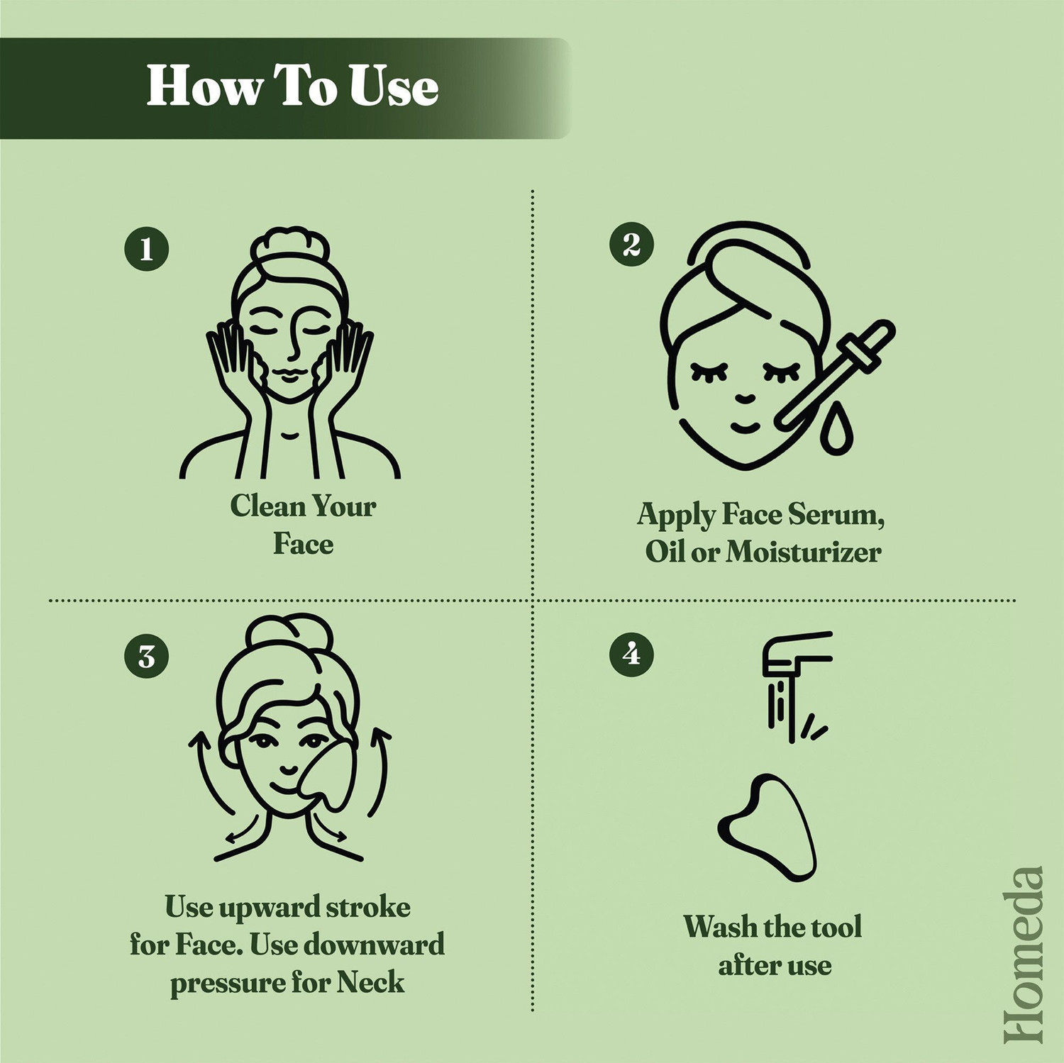 Image of Homeda Gua Sha Face Massager, Guasha Steel for Face Massage Tool, Gua Sha Stone, Gu Sha Skin Stainless Steel - Body Skin Massage machine tools, Acupunture Facial Massager