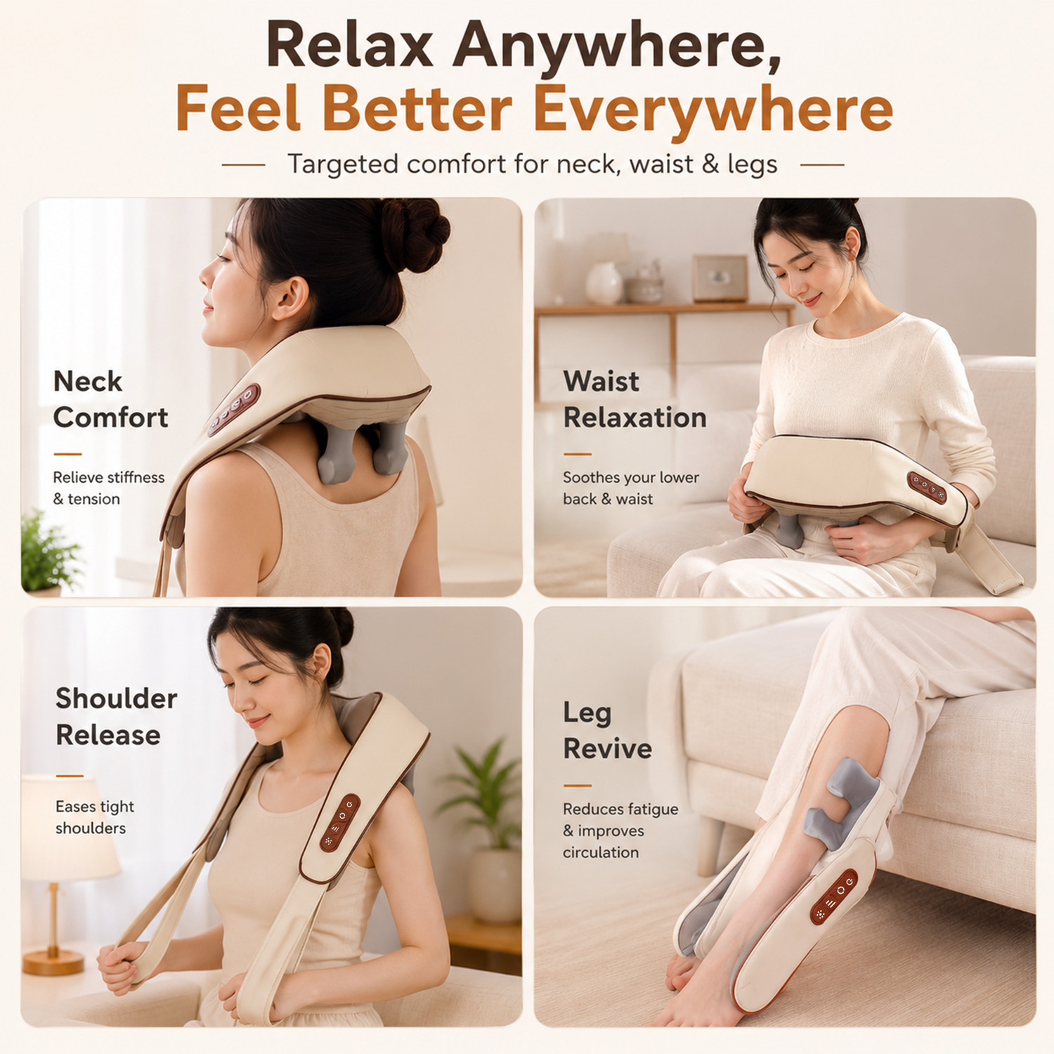 Image of Sicaro RP302 Relax Pro Cordless 4D Neck and Shoulder Massager, Deep Kneading Tech RP302 Relax Pro Massager